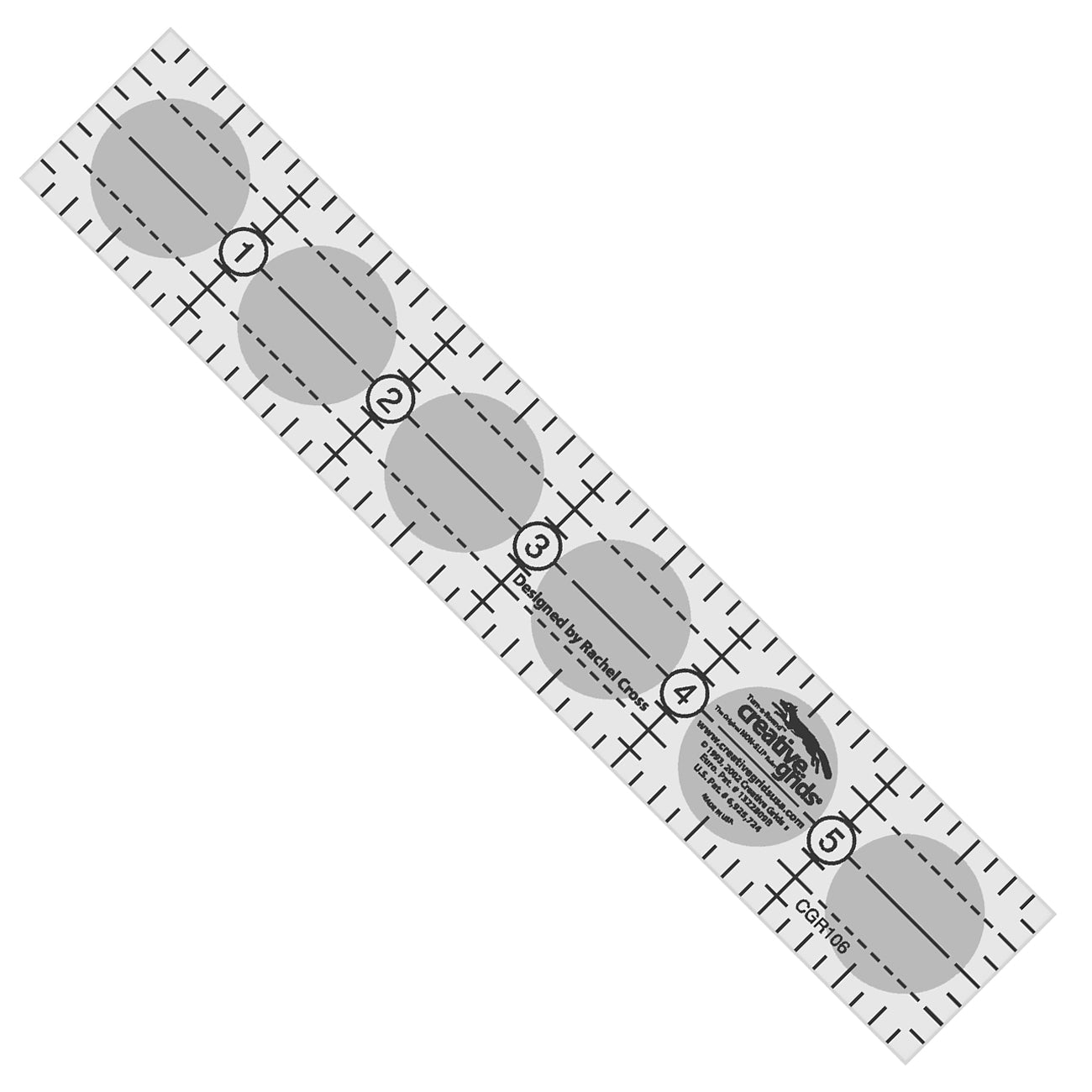 Creative Grids 1-Inch x 6-Inch Quilt Ruler (CGR106)