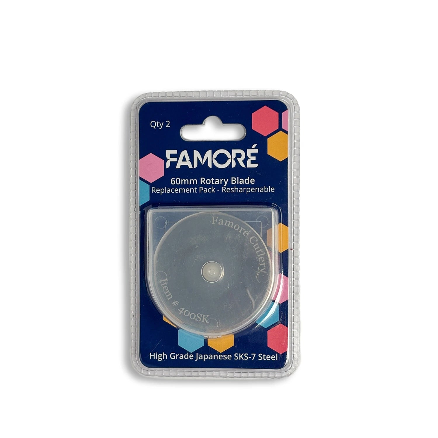 Japanese Steel SKS-7 60mm Rotary Cutter Replacement Blades 2-Pack from Famore Cutlery