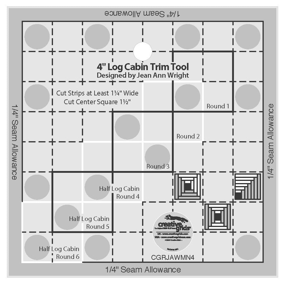 Creative Grids 4-Inch Log Cabin Trim Tool (CGRJAWMN4)