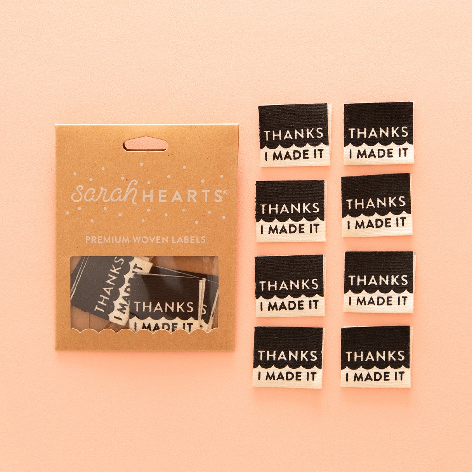 THANKS I MADE IT Organic Cotton Label 8-Pack from Sarah Hearts