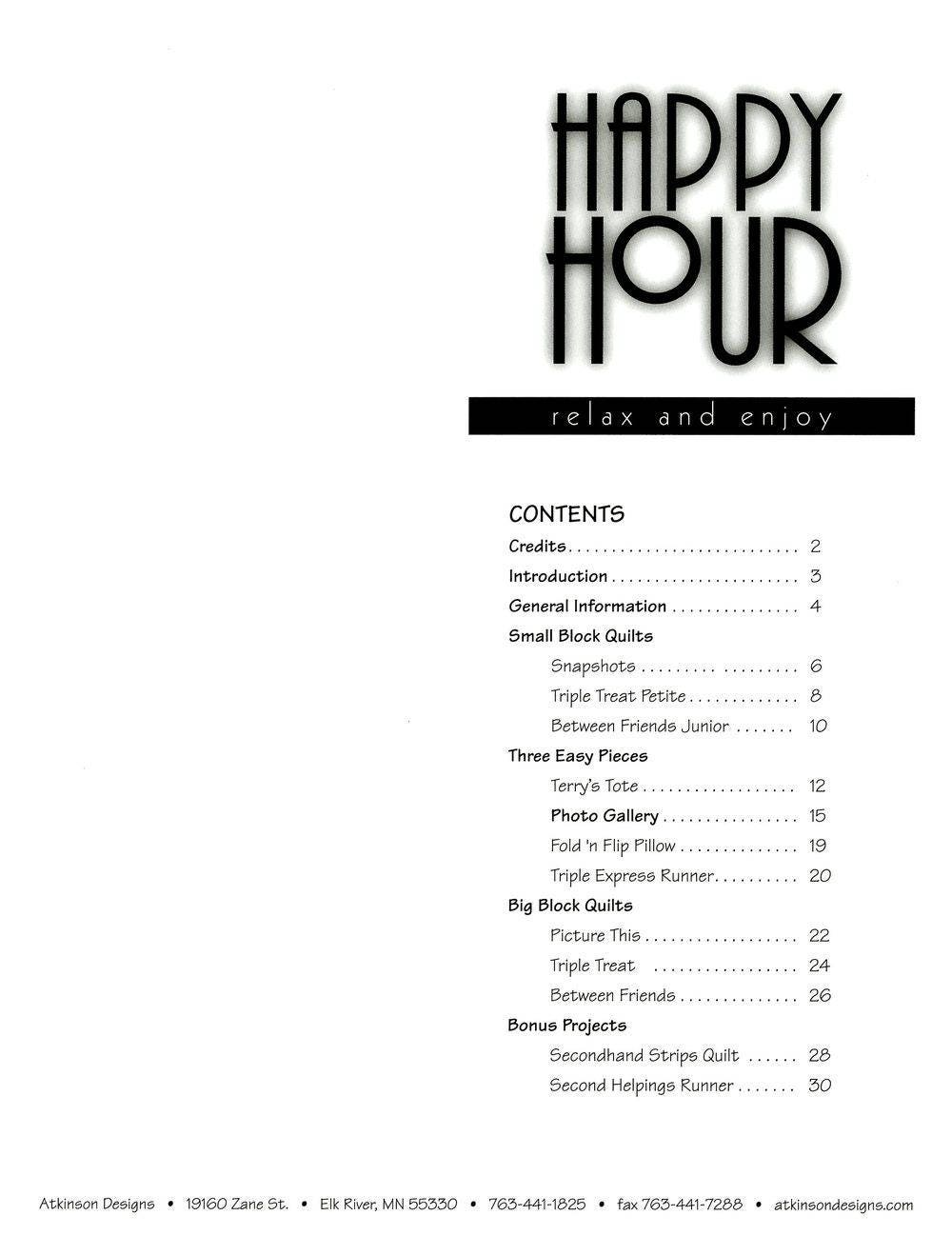 Happy Hour Quilt Pattern Book by Terry Atkinson of Atkinson Designs