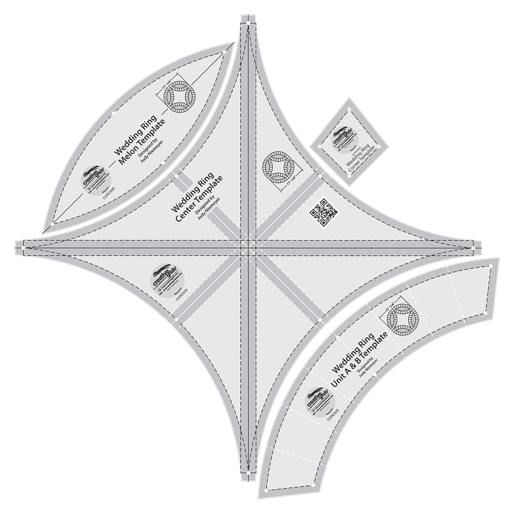Creative Grids Double Wedding Ring Template Set (CGRDWR)