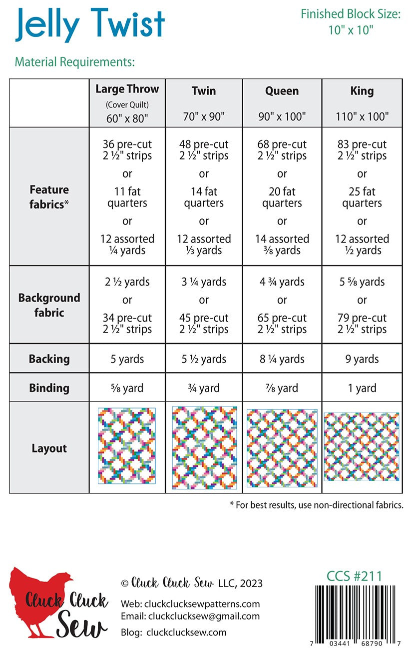 Jelly Twist Quilt Pattern by Allison Harris for Cluck Cluck Sew