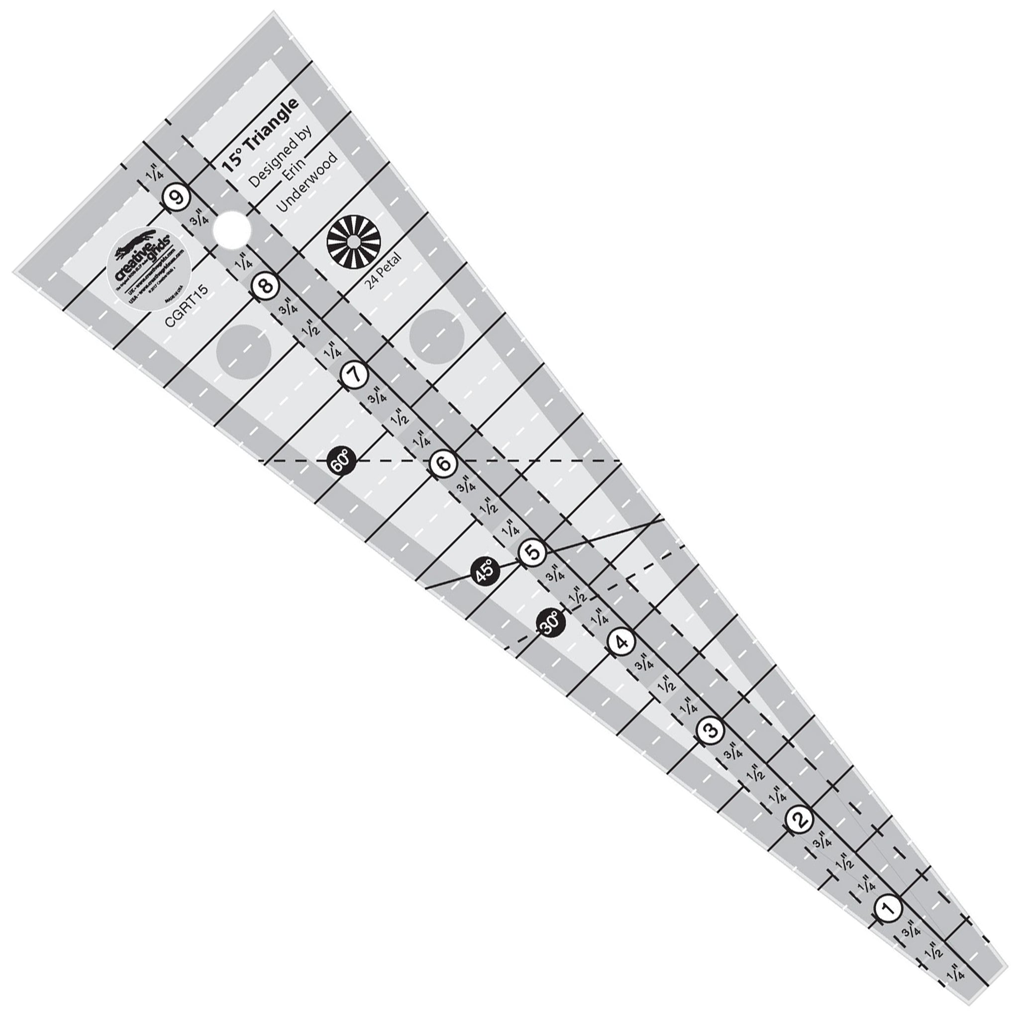 Creative Grids 15 Degree Triangle Quilt Ruler (CGRT15)