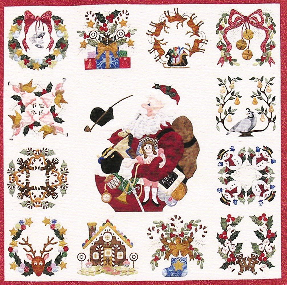 Baltimore Christmas Applique Quilt Pattern Set by Pearl P Pereira of P3 Designs