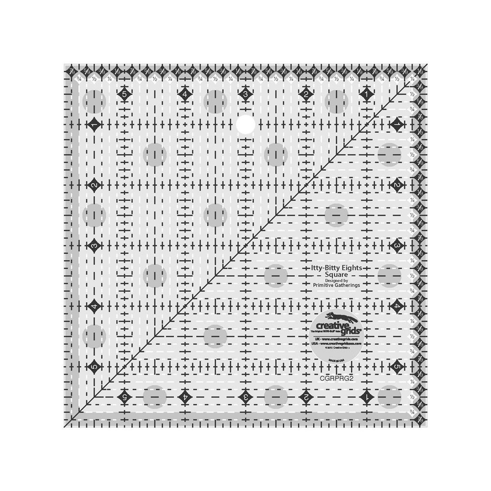 Creative Grids Itty-Bitty Eights Square 6-Inch x 6-Inch Quilt Ruler (CGRPRG2)