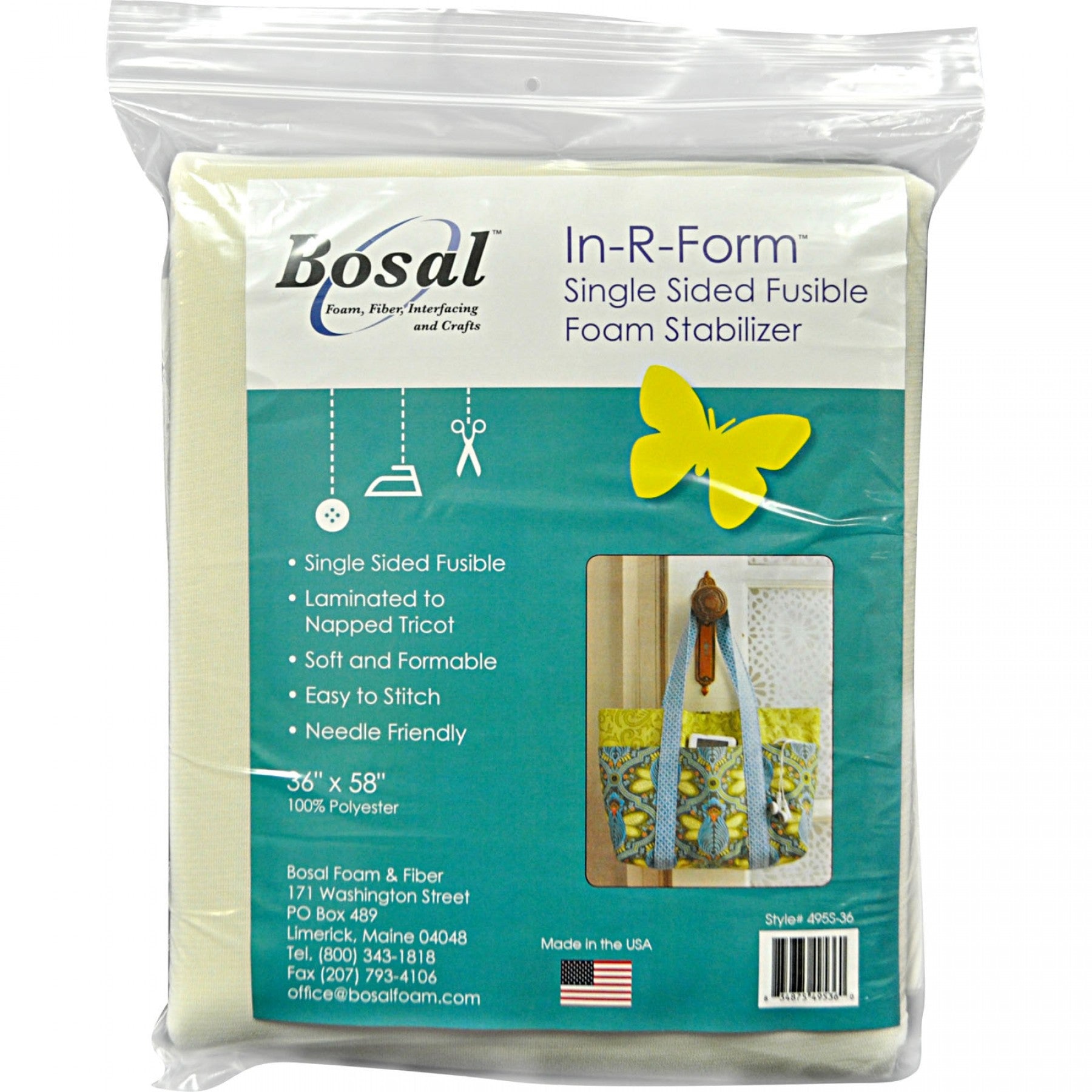 In-R-Form Single Sided Fusible Foam Stabilizer Off White 58in x 36in by Bosal Foam and Fiber