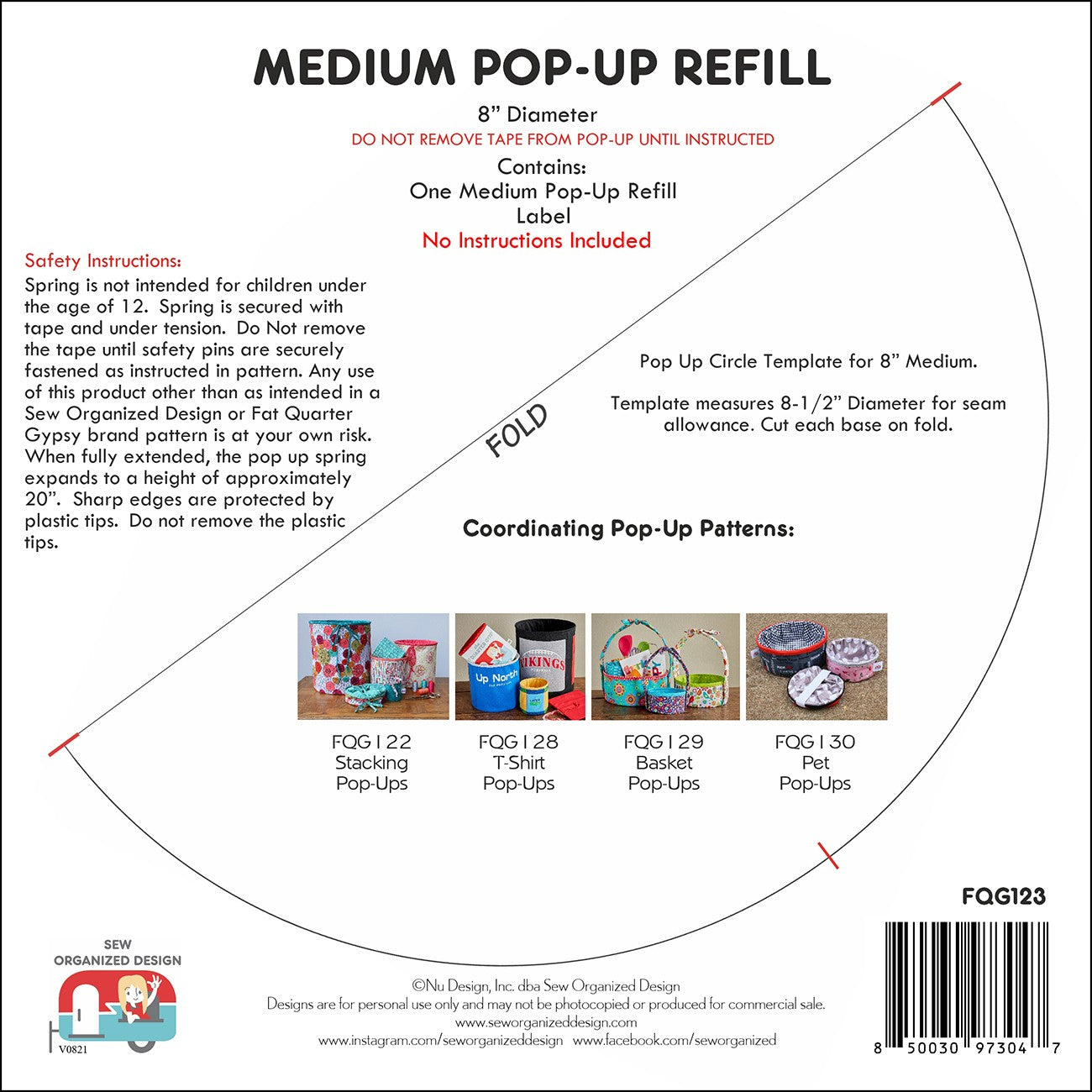 Medium 8-Inch Pop Up Refill by Joanne Hillestad for Sew Organized Design