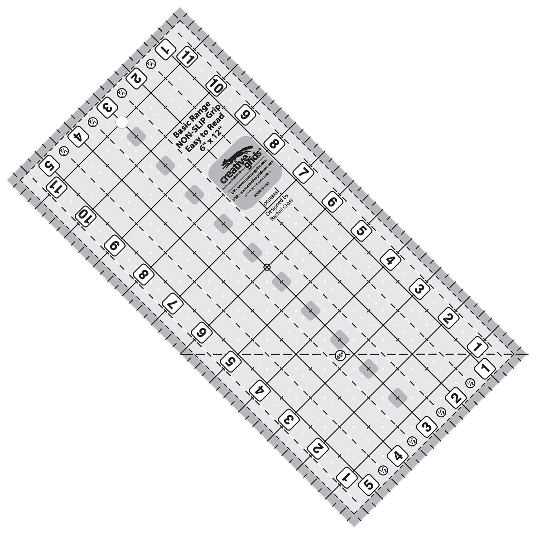 Creative Grids Basic Range 6-Inch X 12-Inch Rectangle Quilt Ruler (CGRBR5)