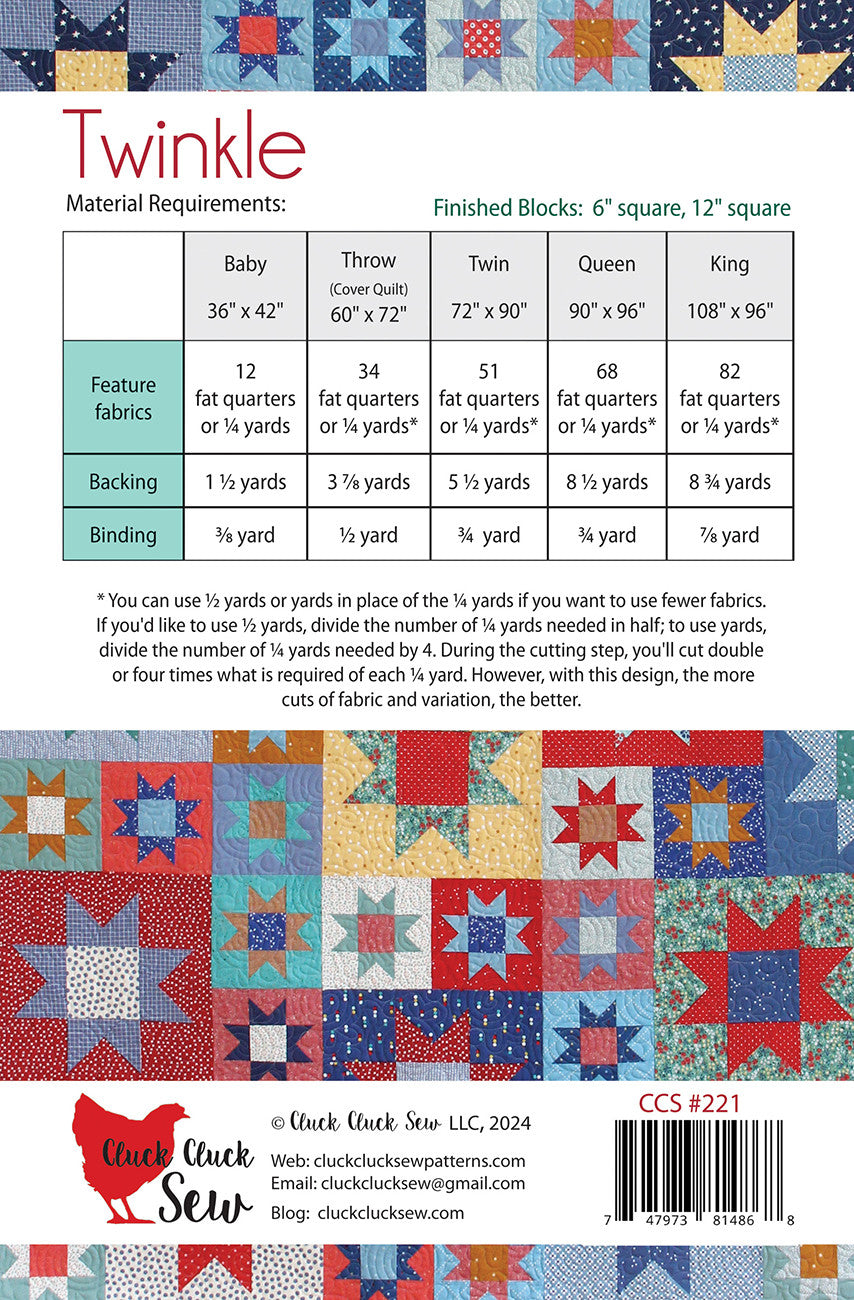 Twinkle Quilt Pattern by Allison Harris for Cluck Cluck Sew