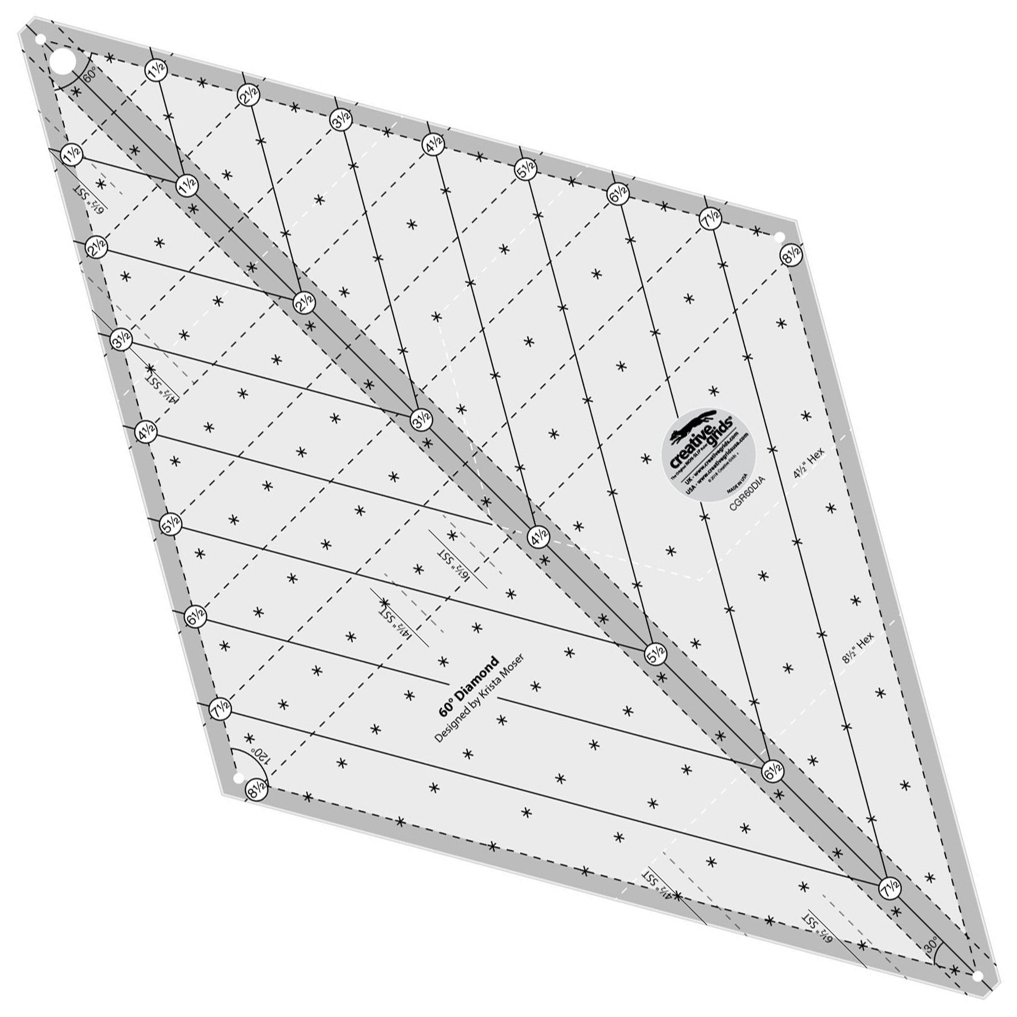 Creative Grids 60 Degree Diamond Ruler (CGR60DIA)
