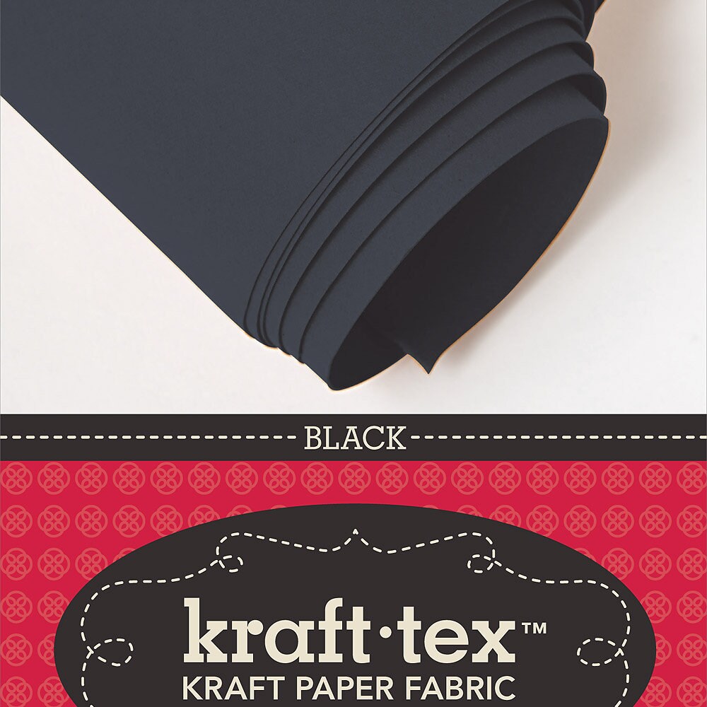 Kraft-Tex Roll, Original Black, 19 Inches x 54 Inches Unwashed Paper Fabric