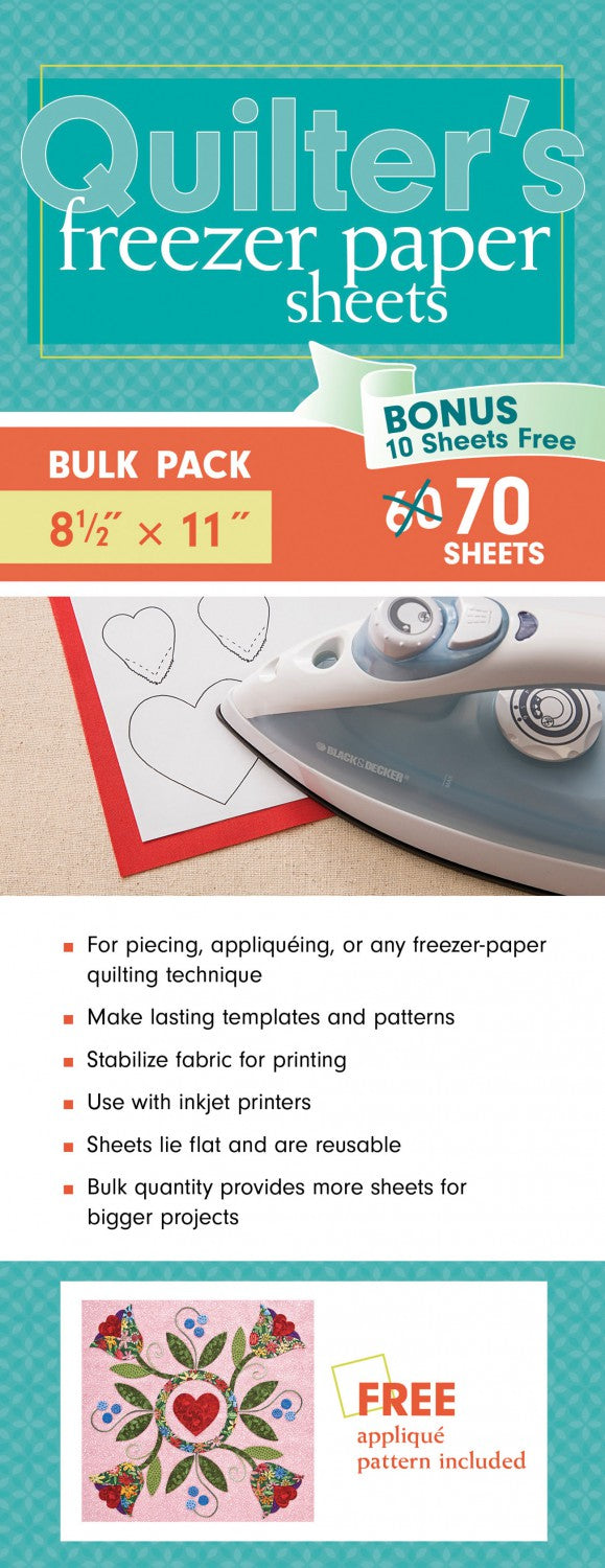 Quilter's Freezer Paper Sheets Bulk Pack 8-1/2-Inch x 11-Inch 70 Sheets by C&T Publishing