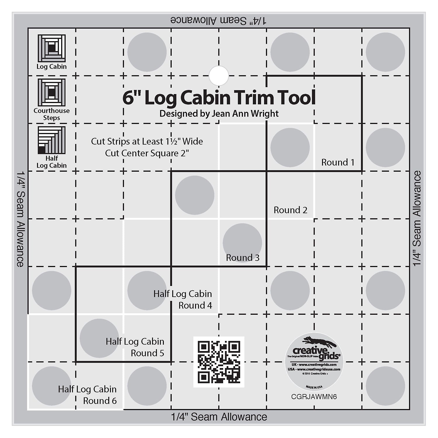 Creative Grids 6-Inch Log Cabin Trim Tool (CGRJAWMN6)
