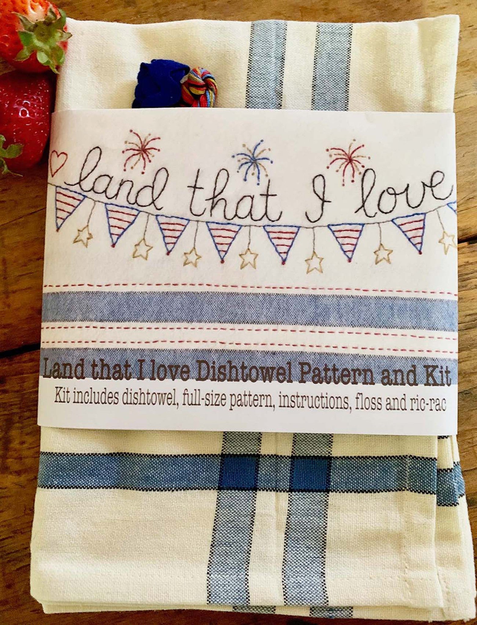 Land That I Love Dishtowel Pattern And Floss Kit from Bareroots