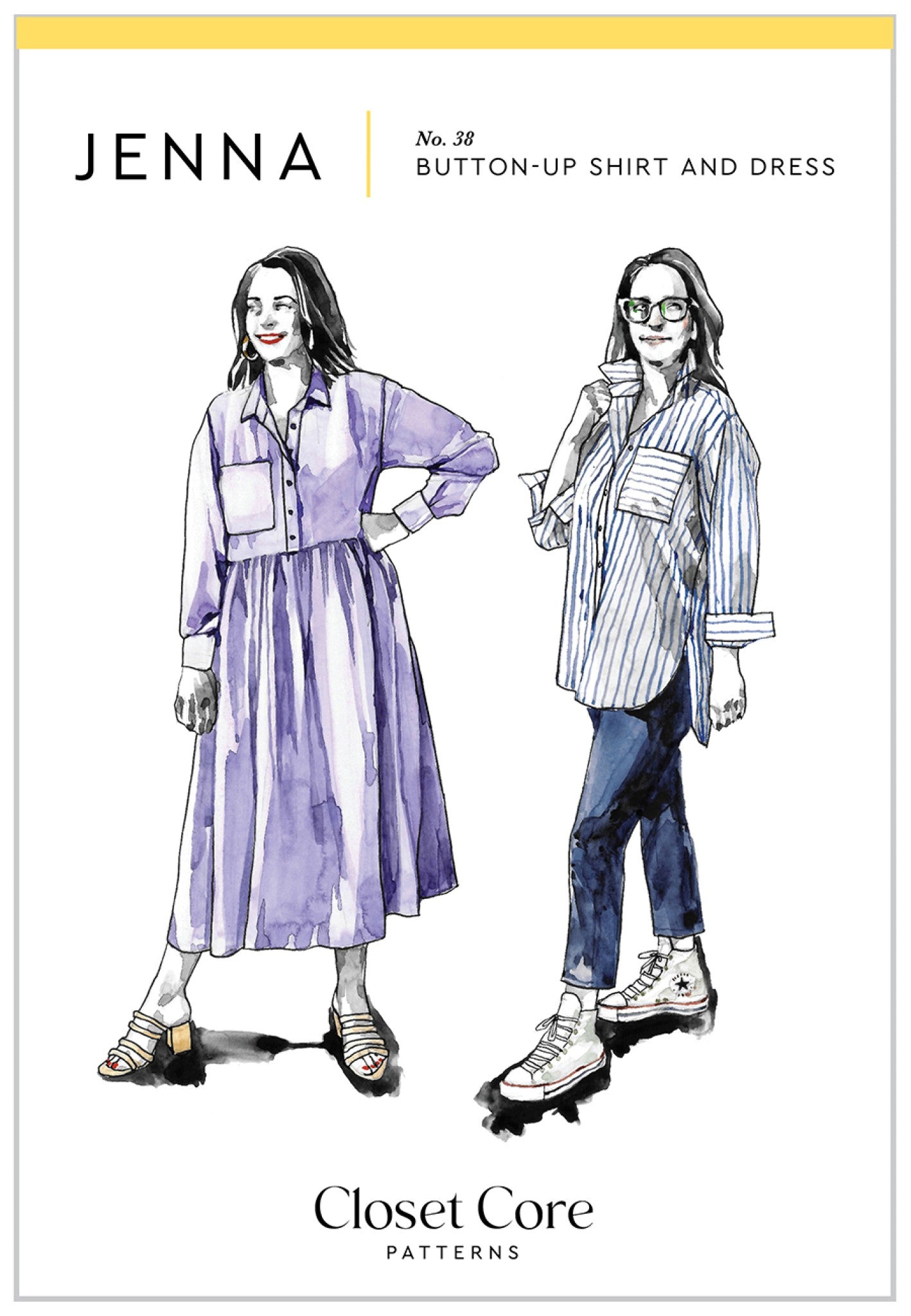 Jenna Button Up Shirt And Dress Sewing Pattern by  Heather Lewenza from Closet Core Patterns