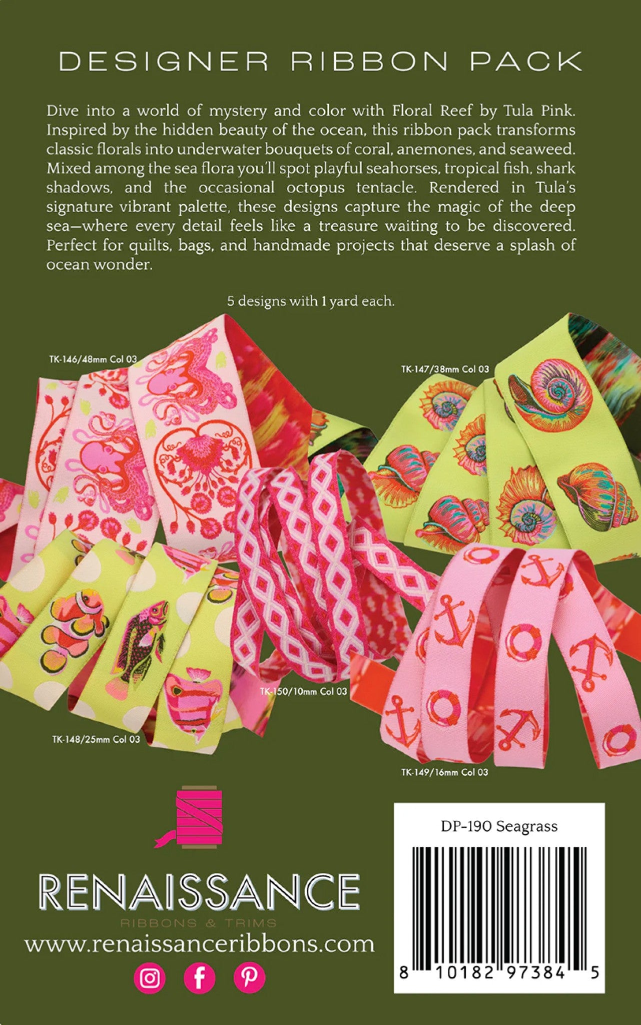 Floral Reef Seaglass Designer Pack from Renaissance Ribbons Inc