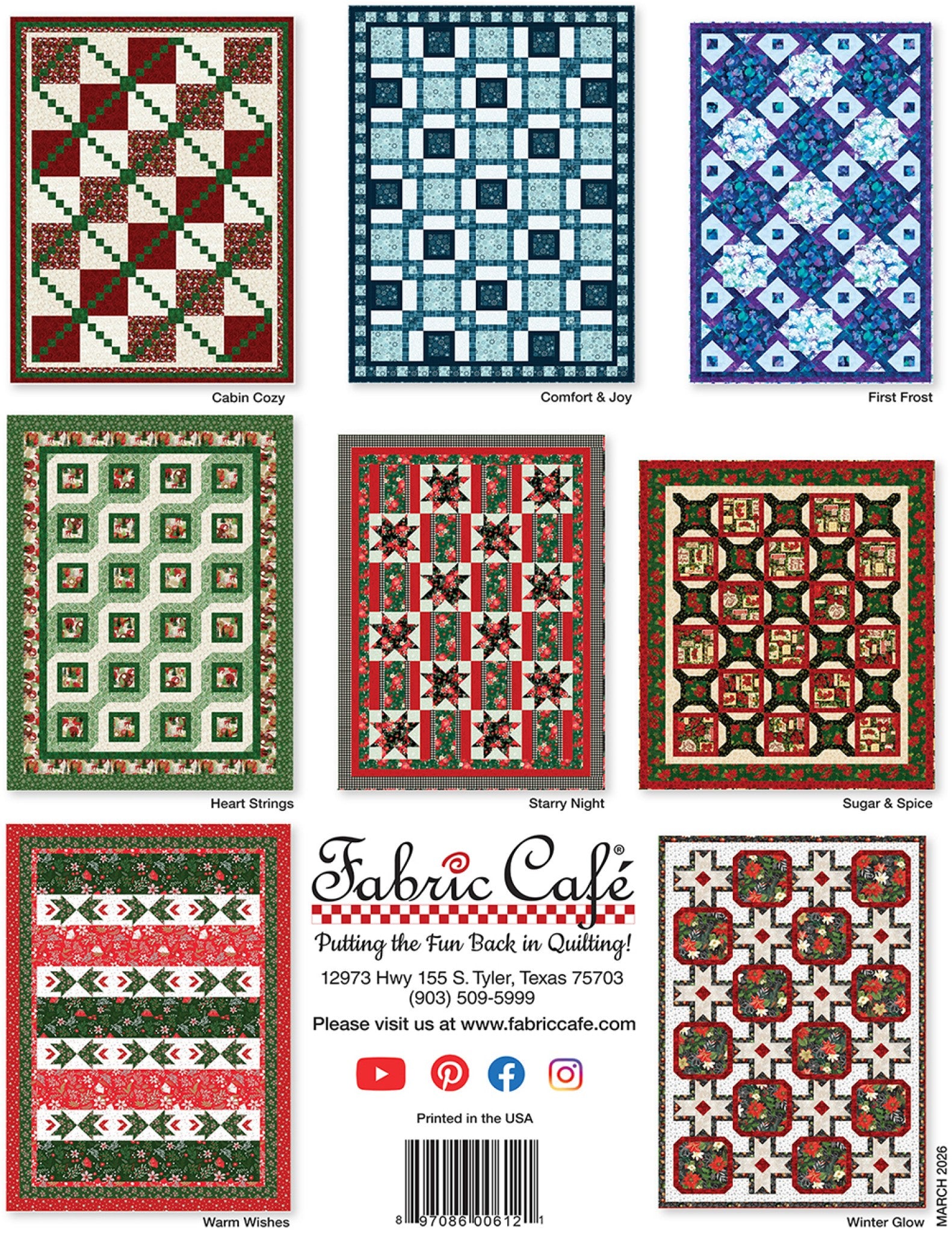 Holly Jolly 5-Yard Quilts by Fran Morgan for Fabric Cafe
