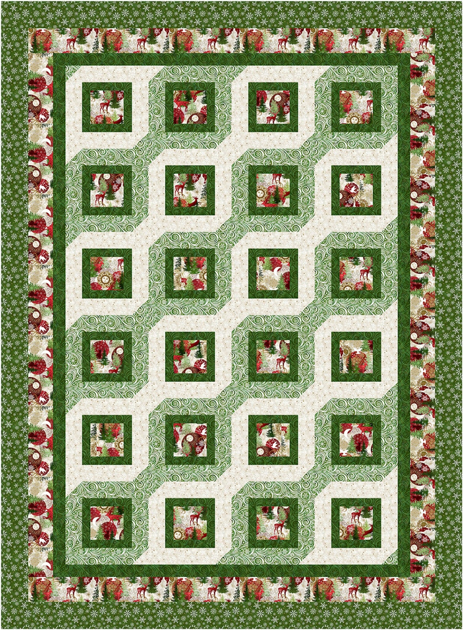 Holly Jolly 5-Yard Quilts by Fran Morgan for Fabric Cafe