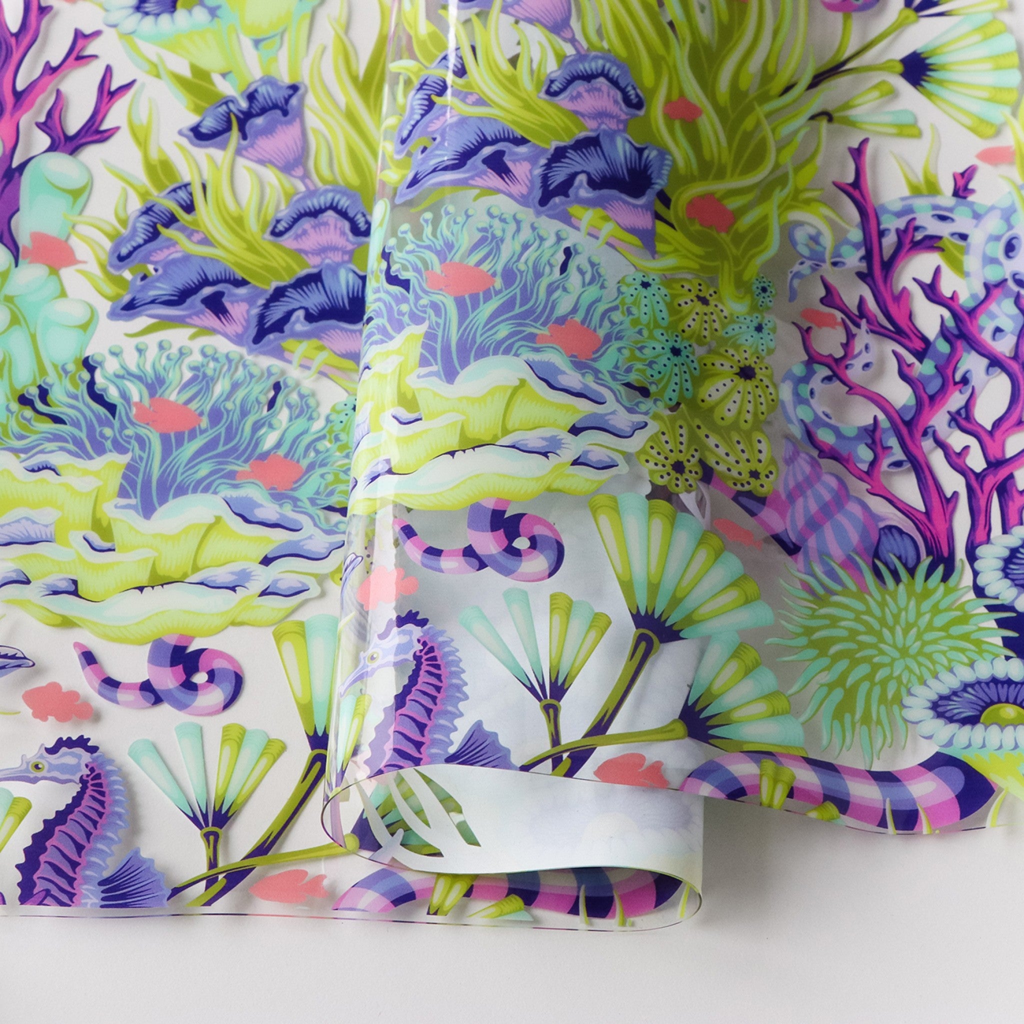 Tula Pink Floral Reef Collection: Reef What You Sew Vinyl 1/2 Yard Cut from Sallie Tomato
