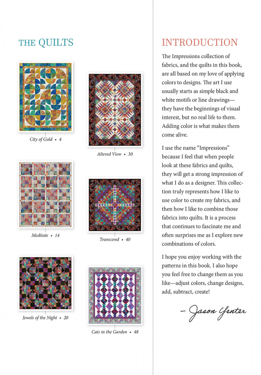 Impressions Quilt Pattern Book by Jason Yenter for In The Beginning Fabrics