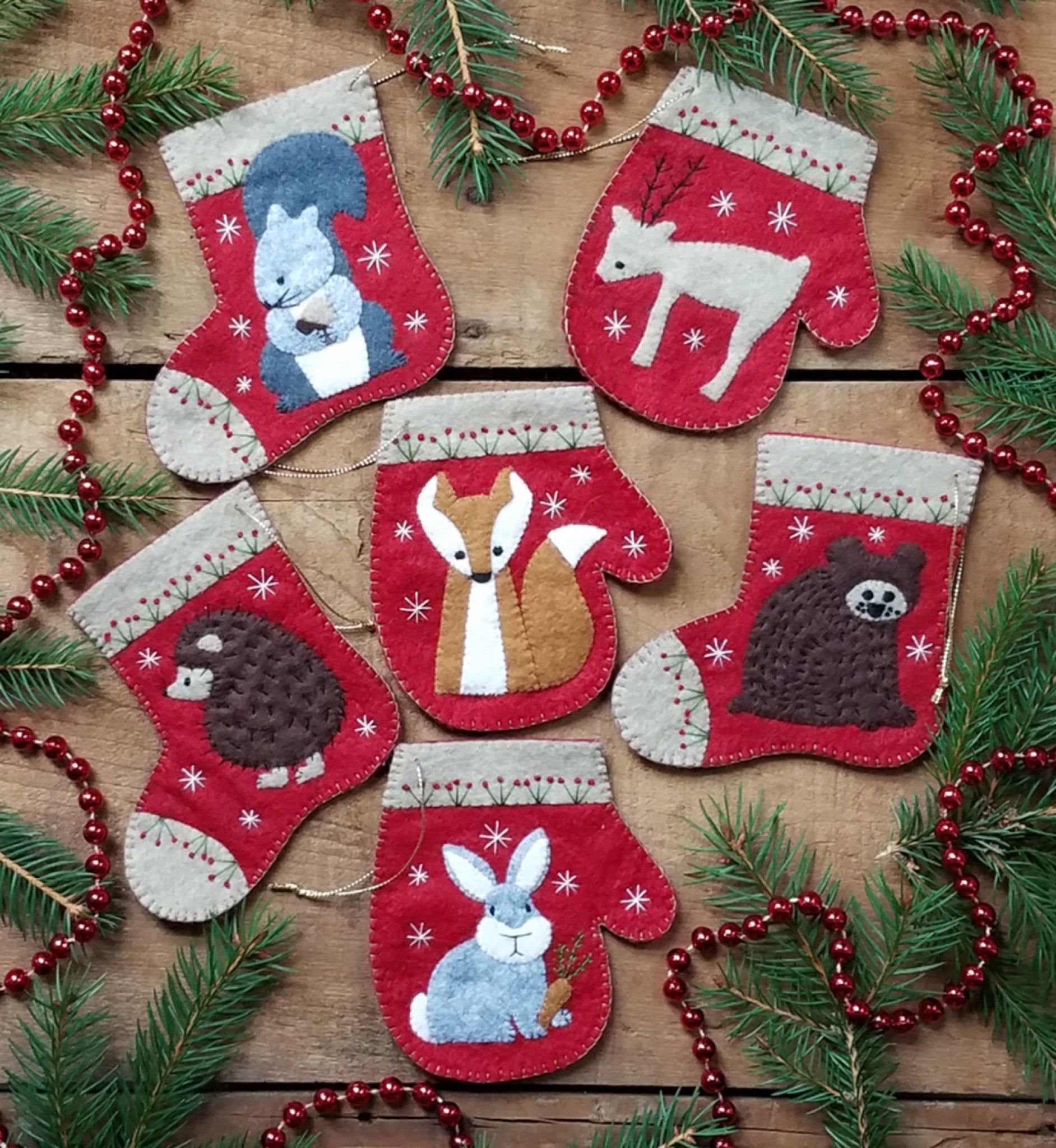 Christmas Critters Ornament Kit Sewing Pattern by Rachel Pellman from Rachel's Of Greenfield