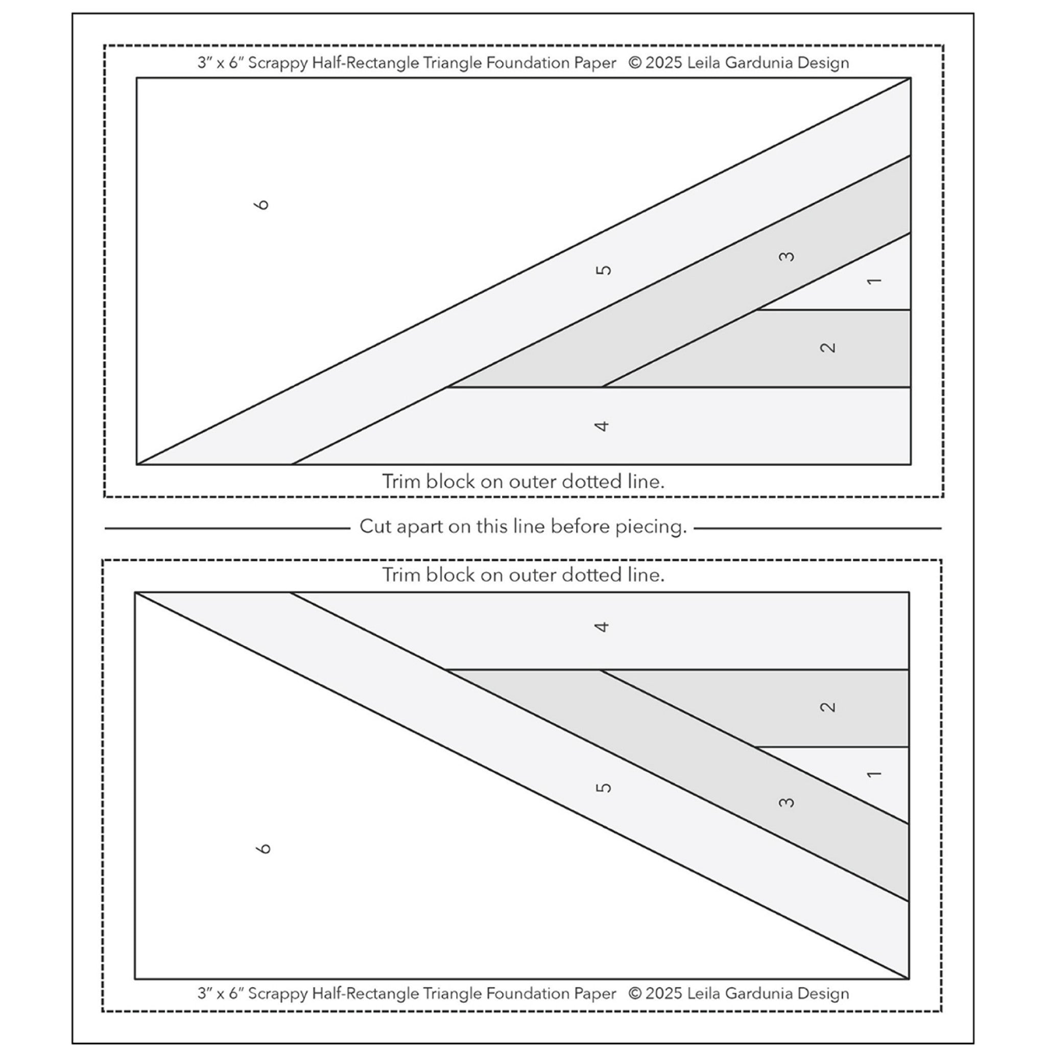 Scrappy Half-Rectangle Triangle Foundation Pad from Leila Gardunia Design