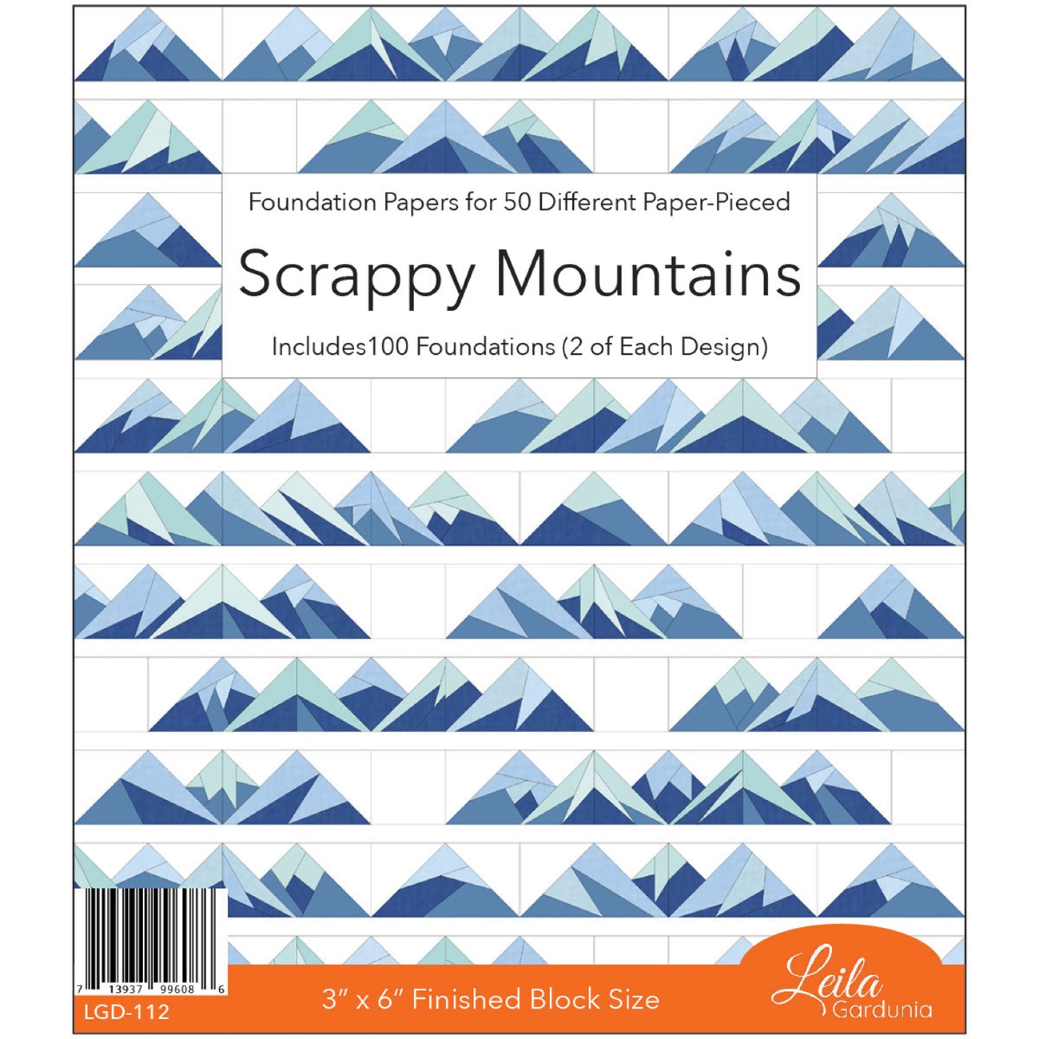 Scrappy Mountains Foundation Paper Piecing Pad from Leila Gardunia Design