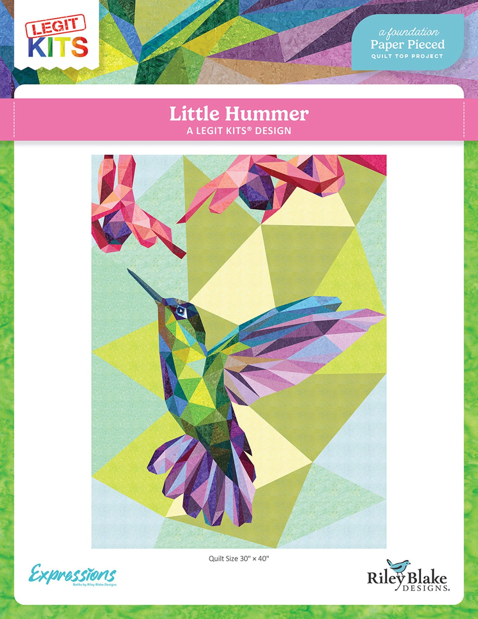 Little Hummer Foundation Paper Pieced Quilt Pattern from Legit Kits
