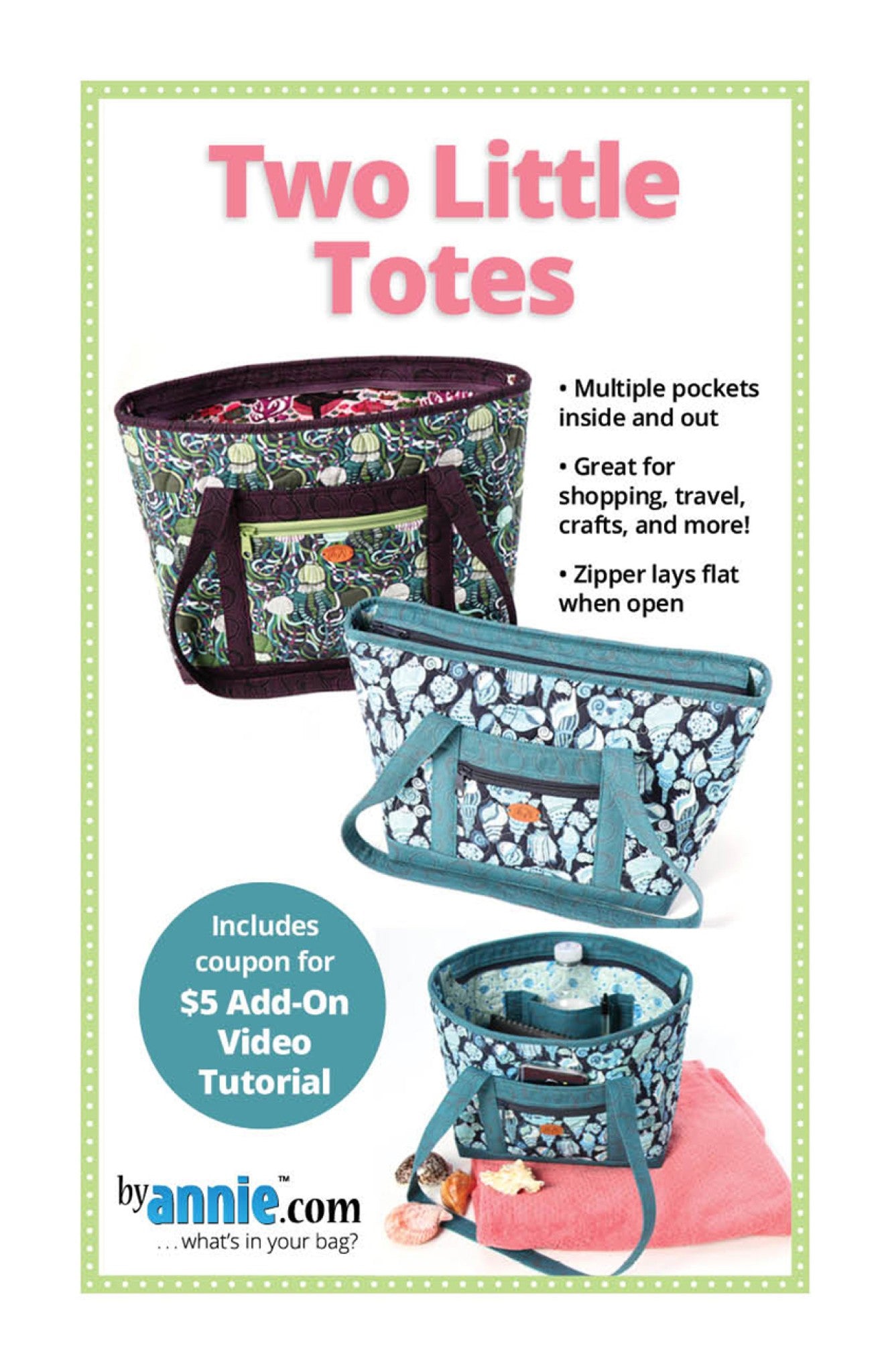 Two Little Totes Sewing Pattern by Annie Unrein from ByAnnie