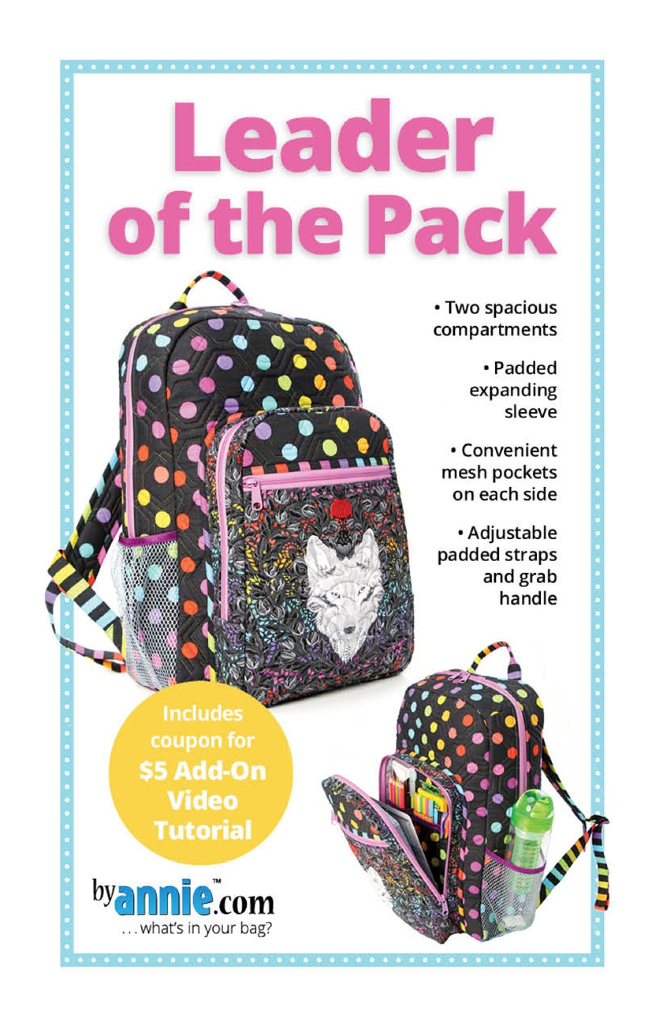 Leader of the Pack Backpack Sewing Pattern by Annie Unrein for ByAnnie