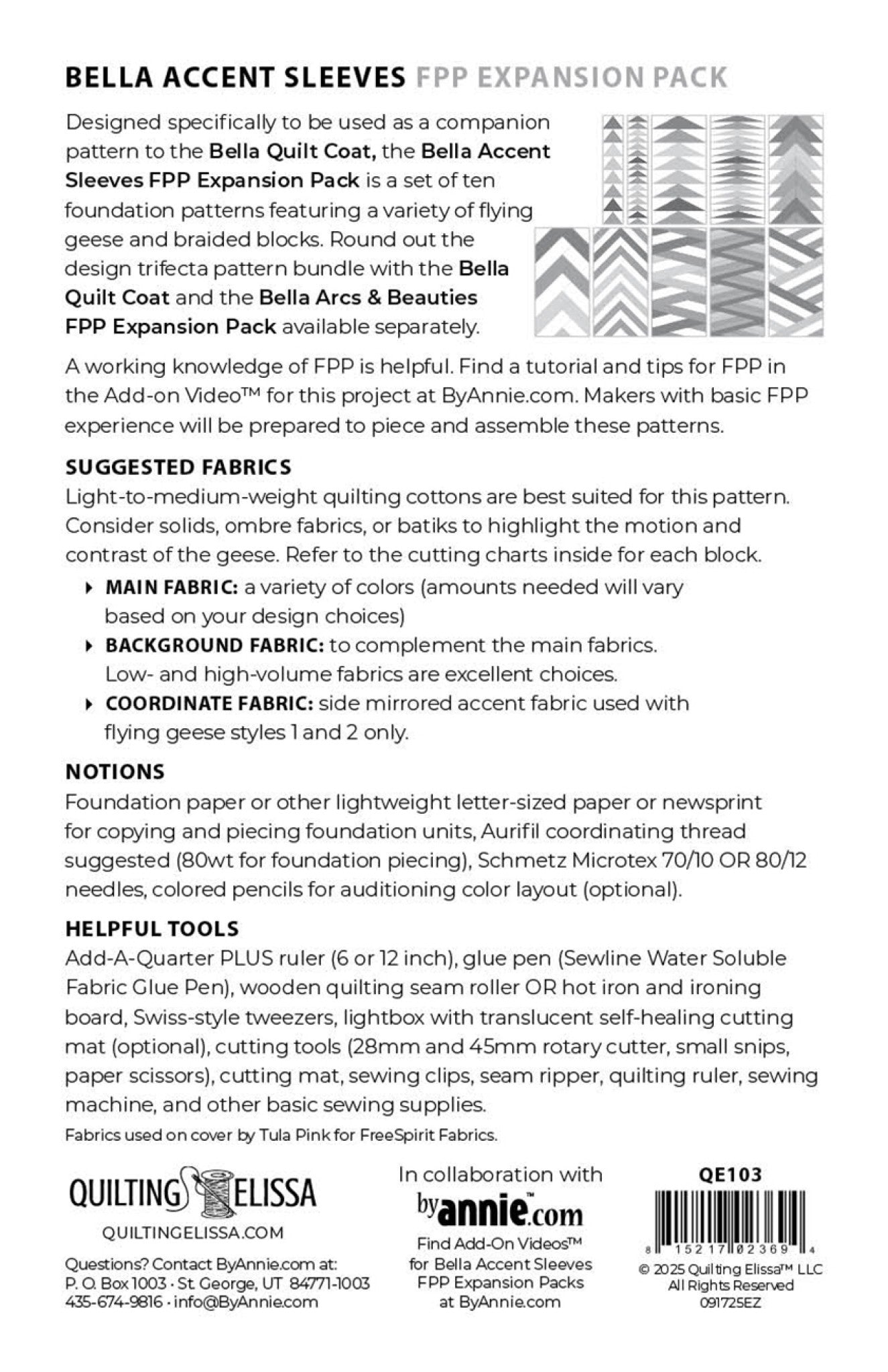 Bella Accent Sleeves - Fpp Expansion Pack (For Bella Quilted Coat) Sewing Pattern from ByAnnie