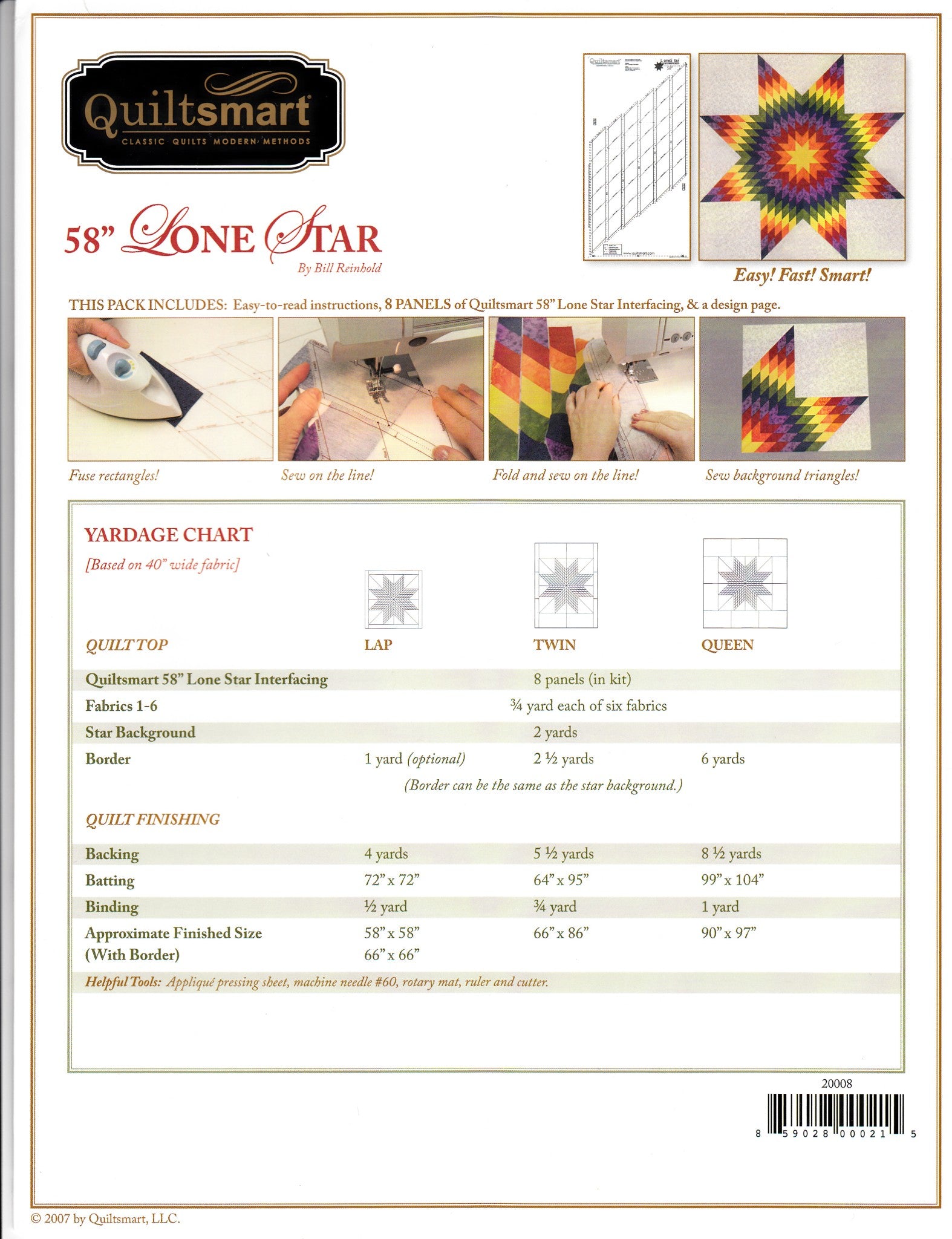58In Lone Star Classic Pack Quilt Pattern from Quiltsmart
