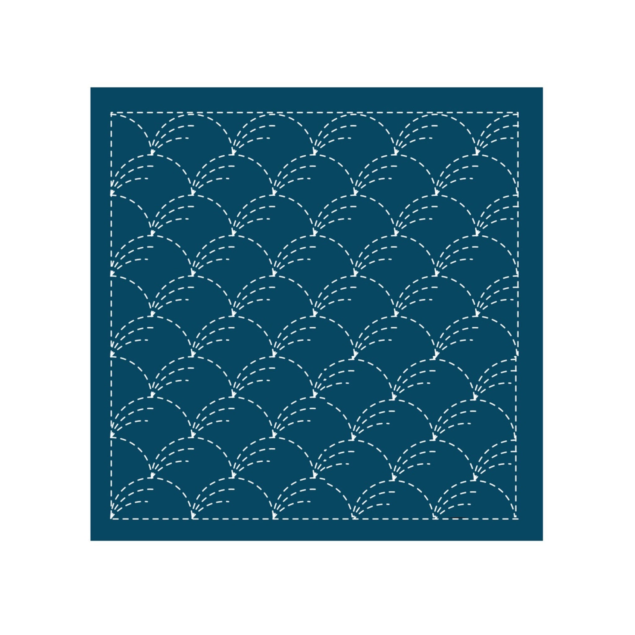 Sashiko Sampler Traditional Design Nowaki Navy from EmmaCreation