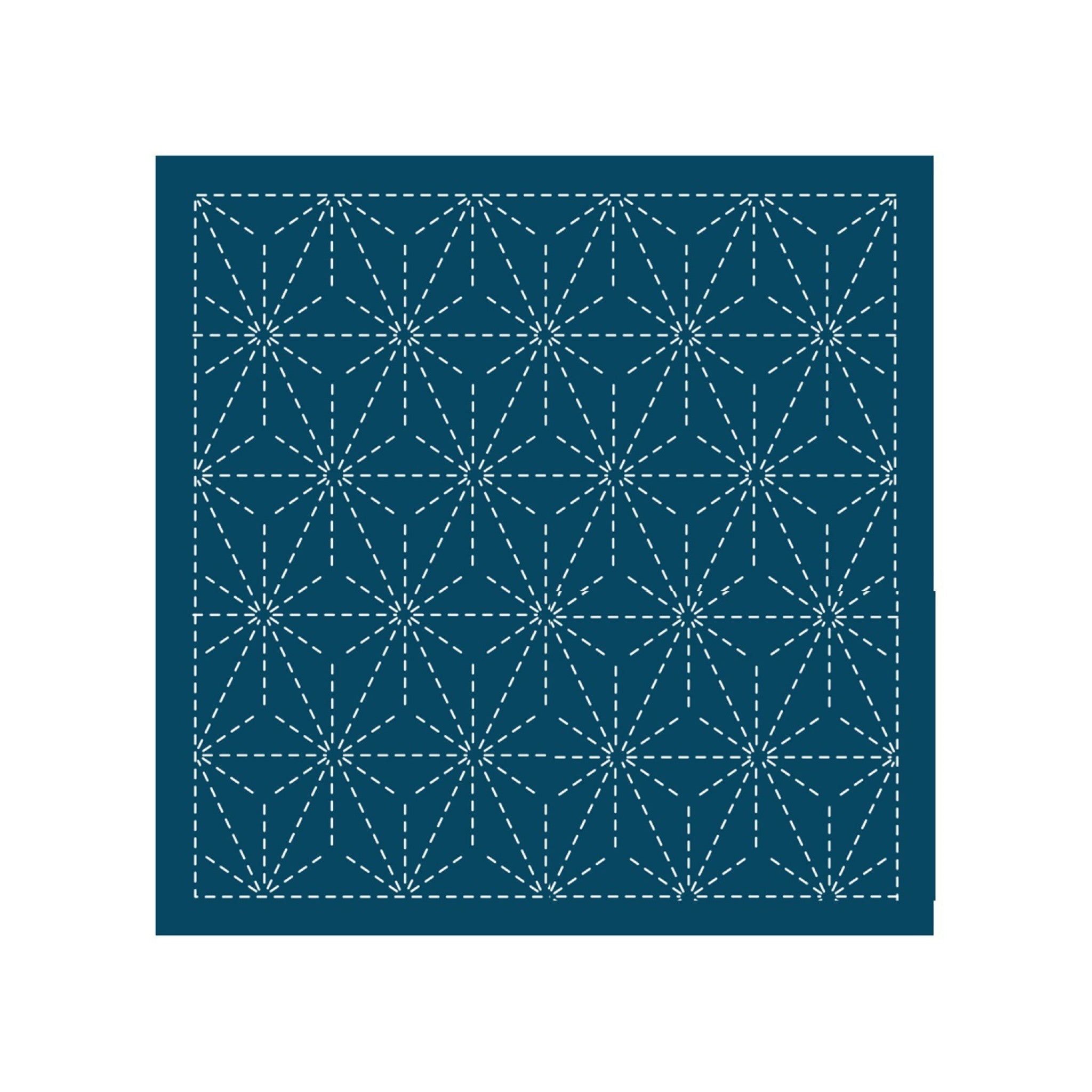 Sashiko Sampler Traditional Design Asa-No-Ha Navy from EmmaCreation