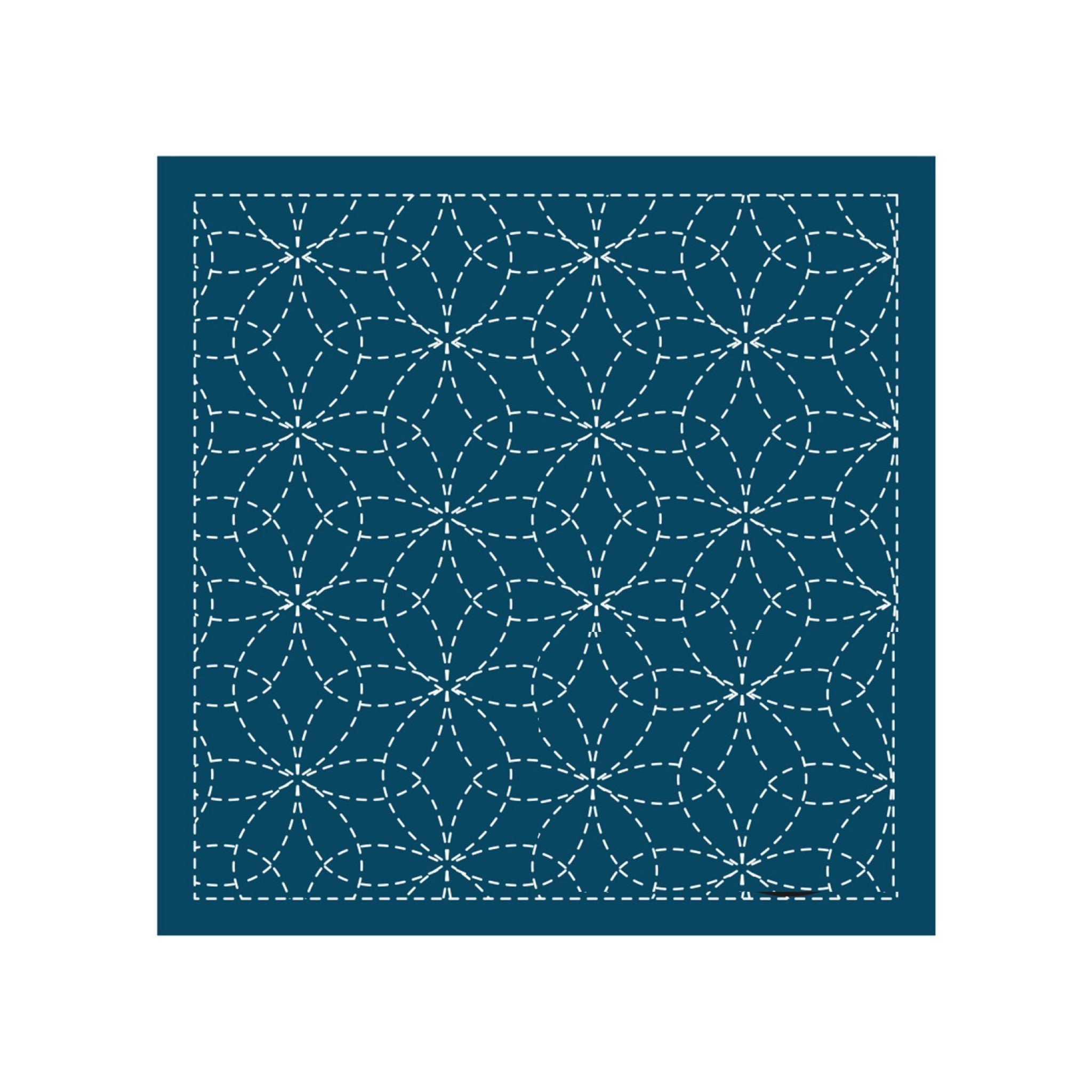 Sashiko Sampler Traditional Design Hana-Zashi Navy from EmmaCreation