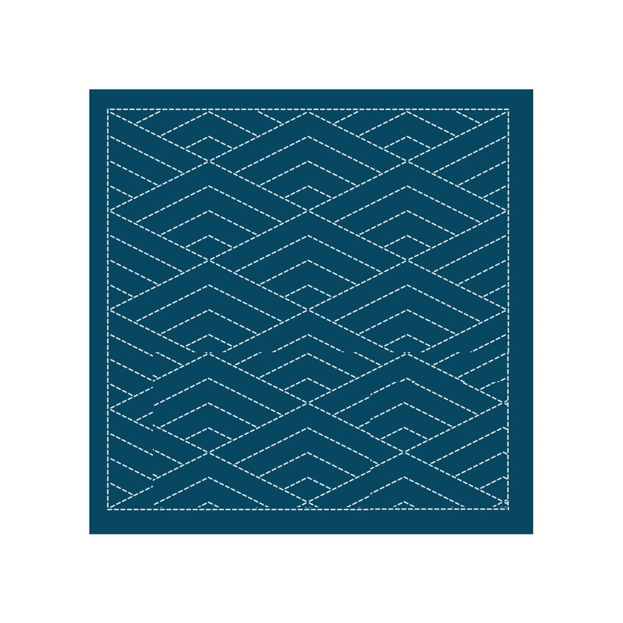 Sashiko Sampler Hishi-Seikaiha Navy from EmmaCreation