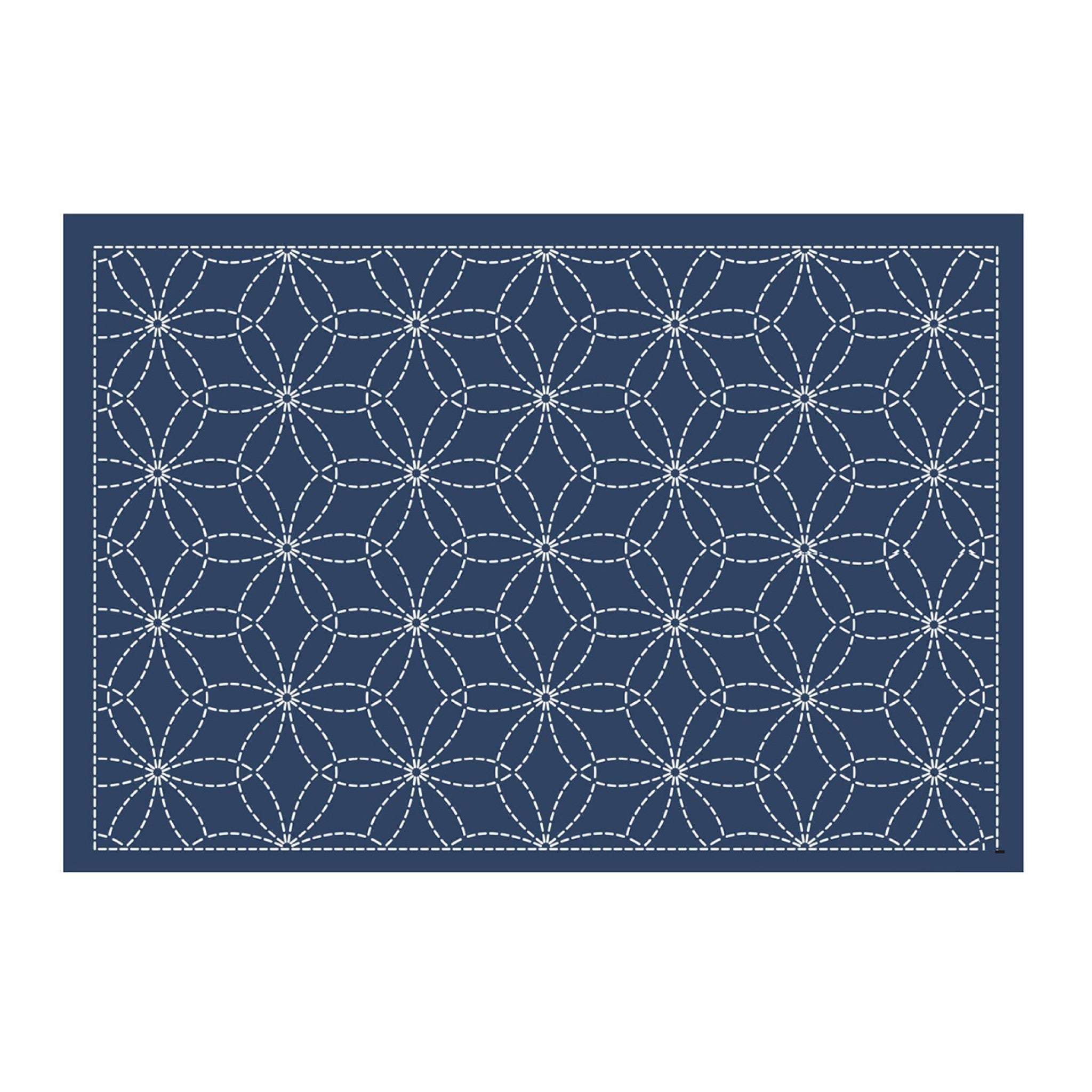Sashiko Sampler Placemat - Hana-Zashi Navy from EmmaCreation
