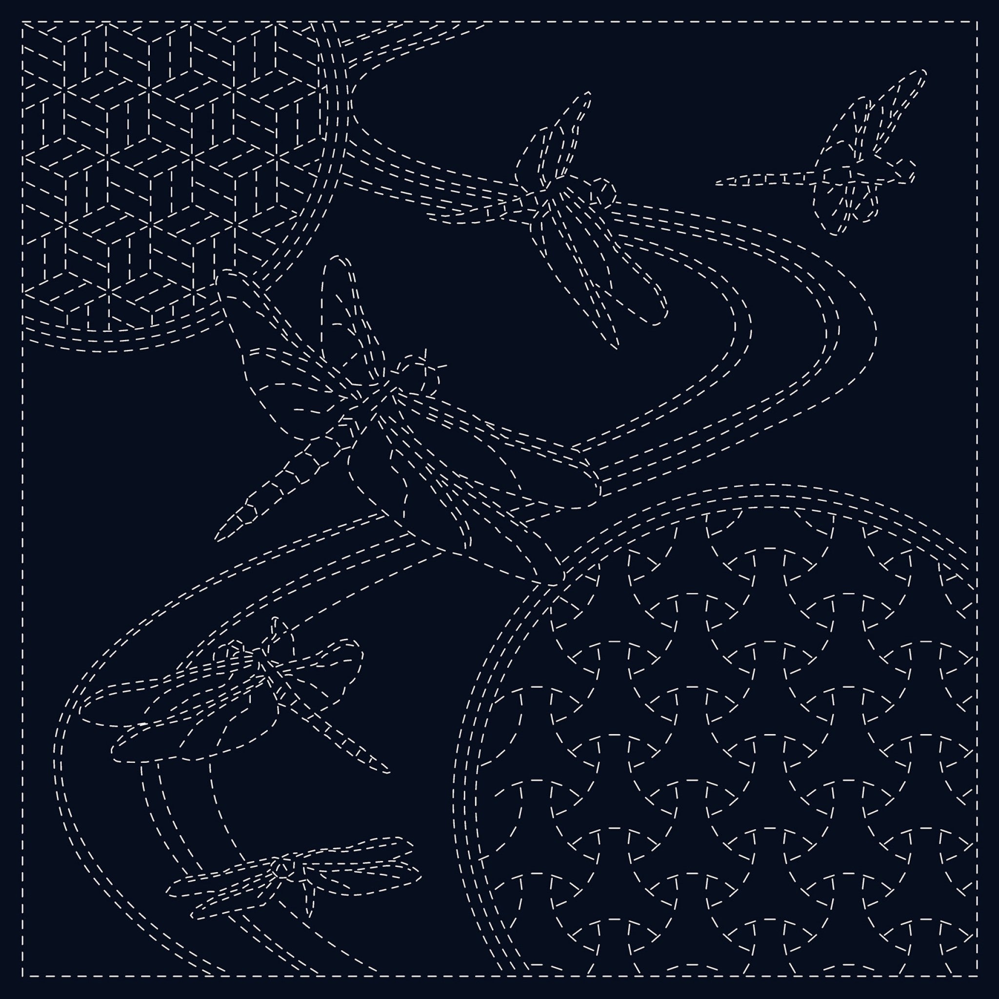 Sashiko Cloth Dragonfly from QH Textiles Pty Ltd.