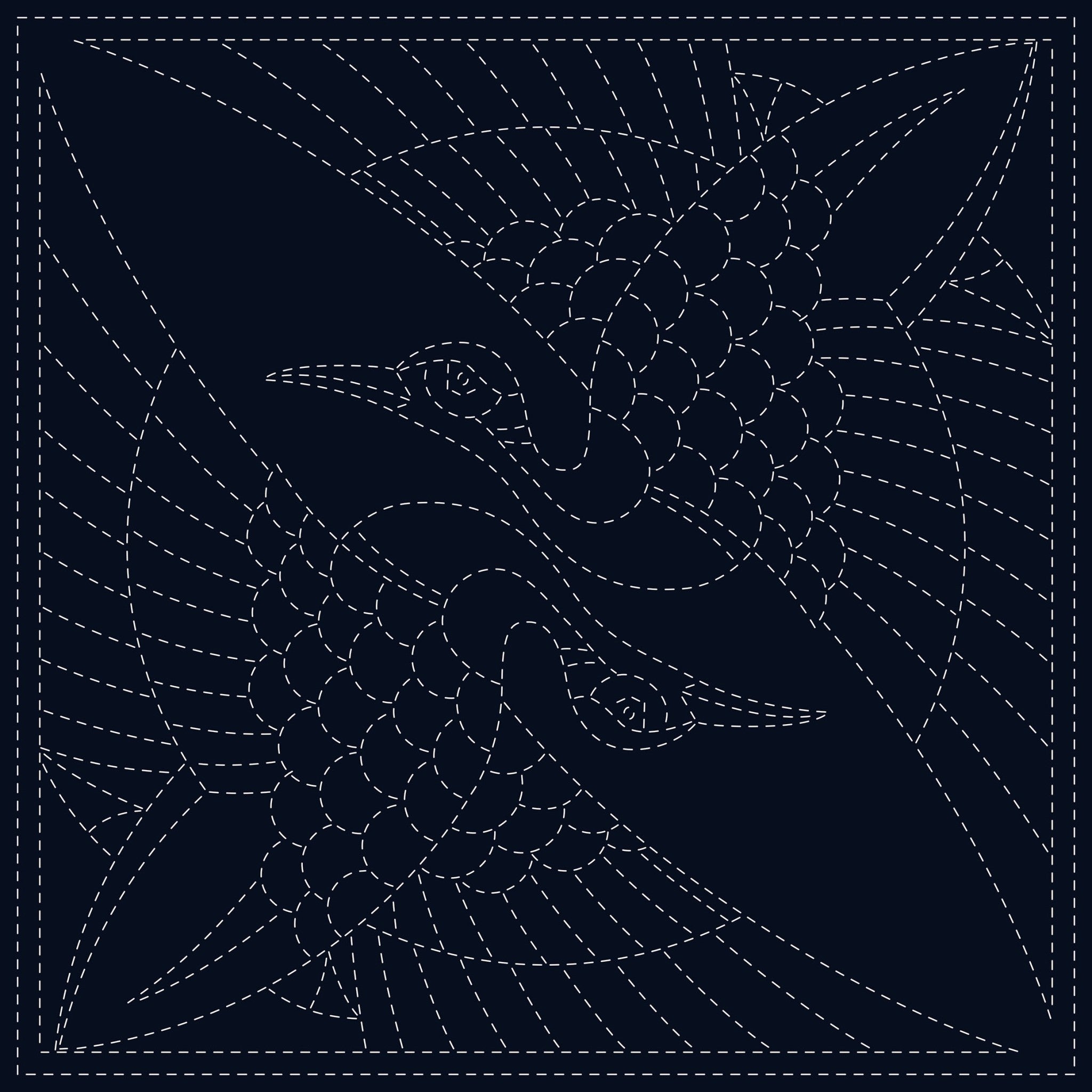 Sashiko Cloth Two Cranes from QH Textiles Pty Ltd.
