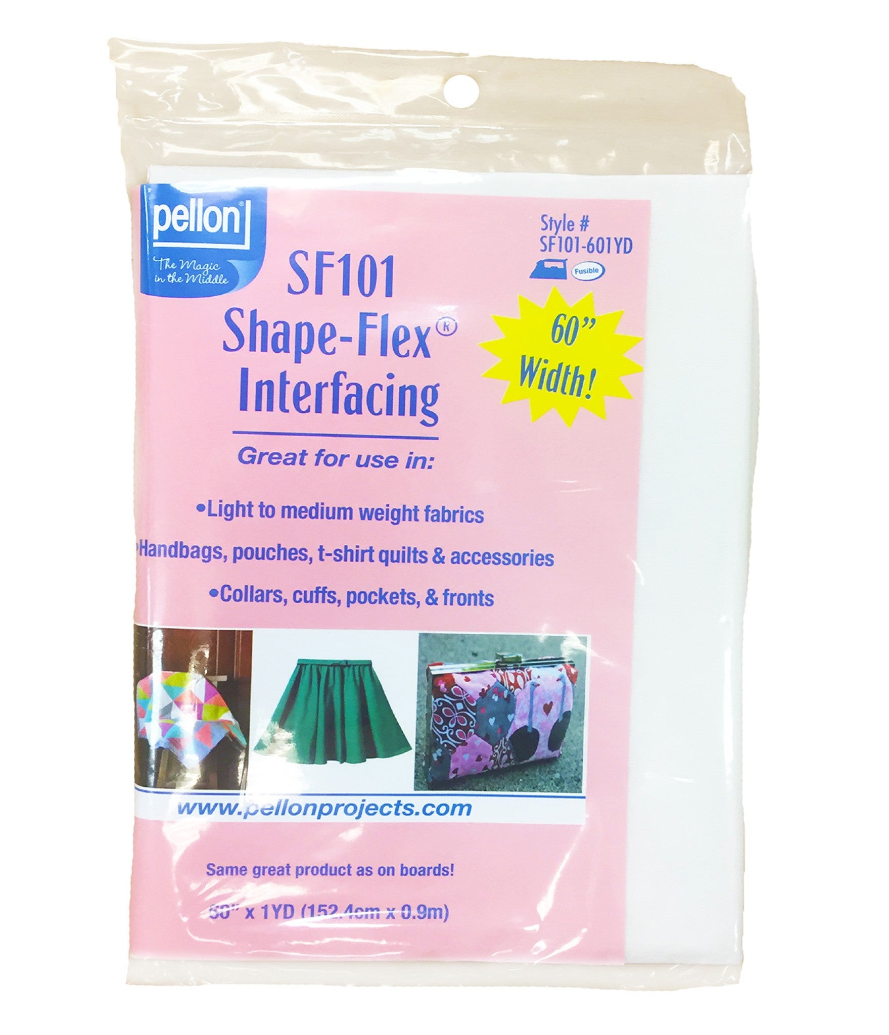 SF101 Shapeflex Interfacing 60 Inches by 1 Yard White from Pellon