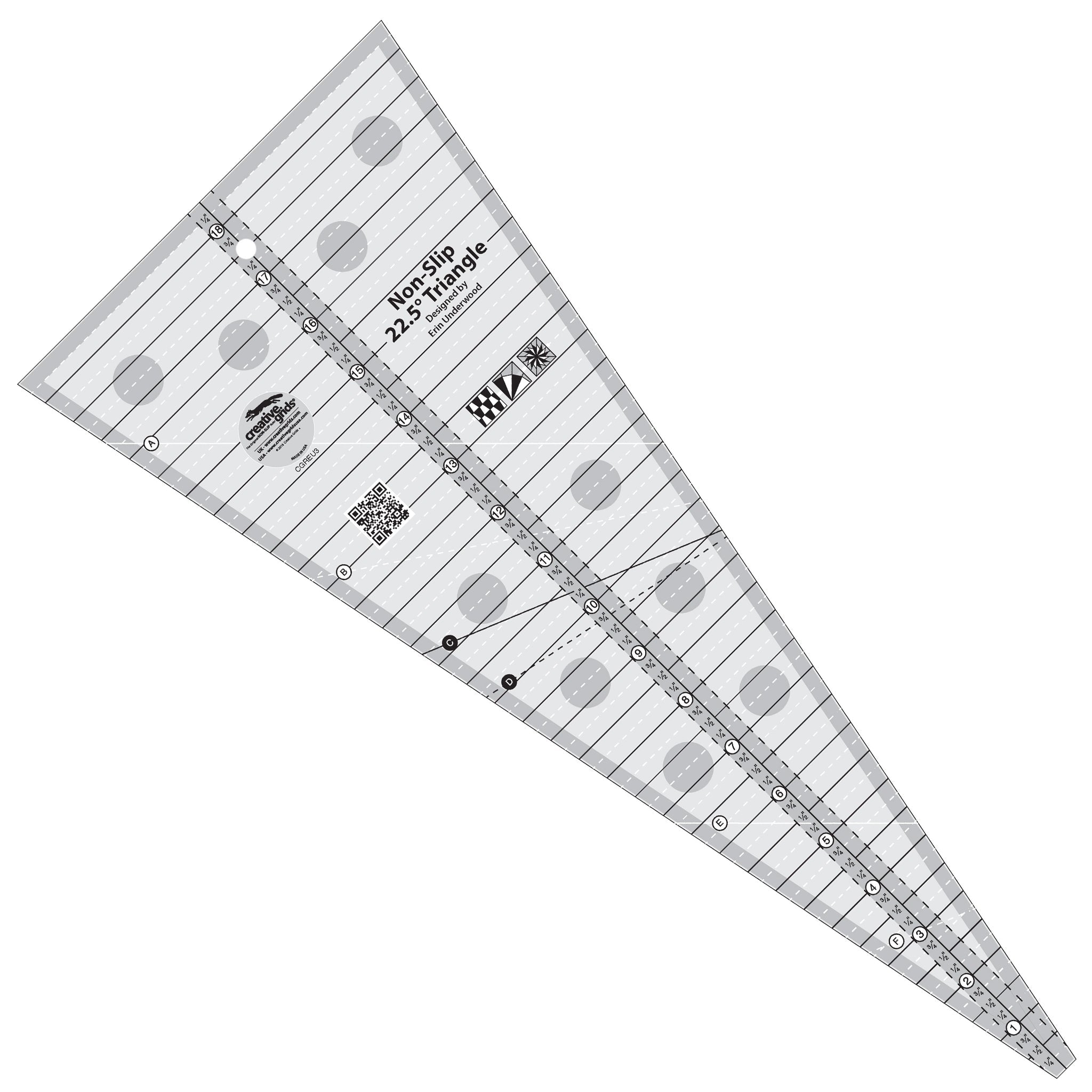 Creative Grids 22.5 Degree Triangle Quilt Ruler (CGREU3)