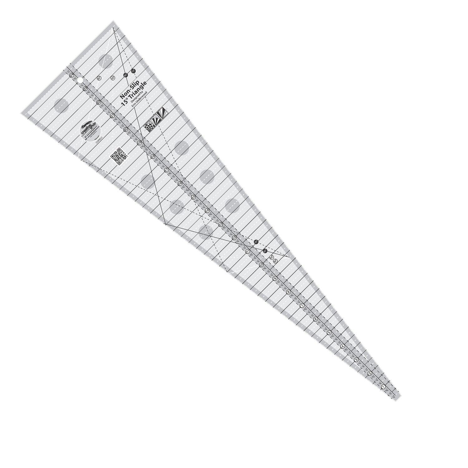 Creative Grids 15 Degree 7-Inch x 24-1/2-Inch Triangle Quilt Ruler (CGREU1)