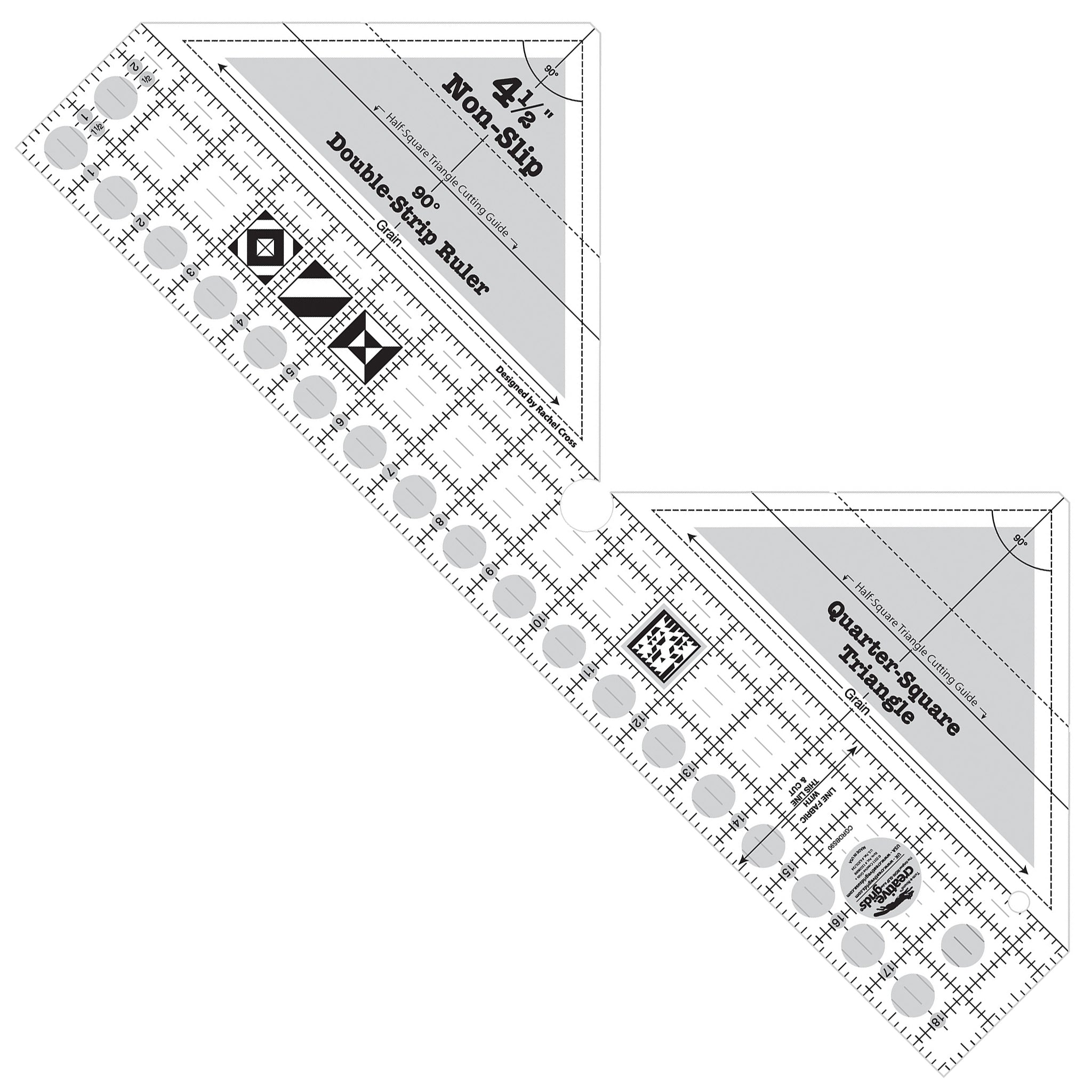 Creative Grids 90 Degree Double Strip Quilt Ruler (CGRDBS90)