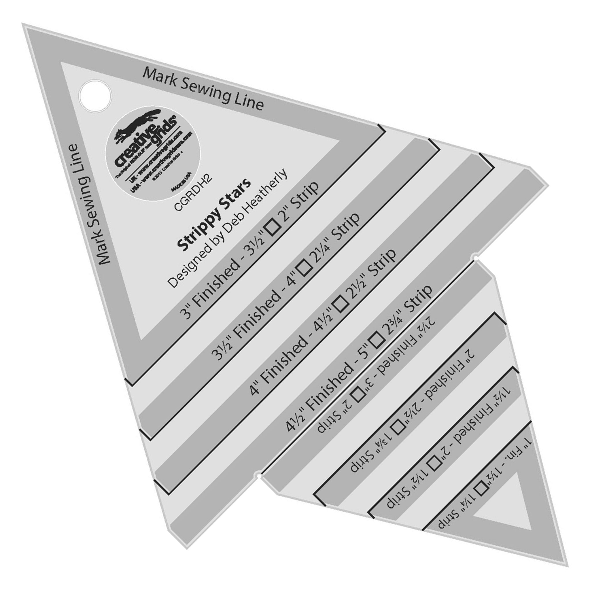 Creative Grids Strippy Stars Tool 5-Inch x 7-1/2-Inch (CGRDH2)