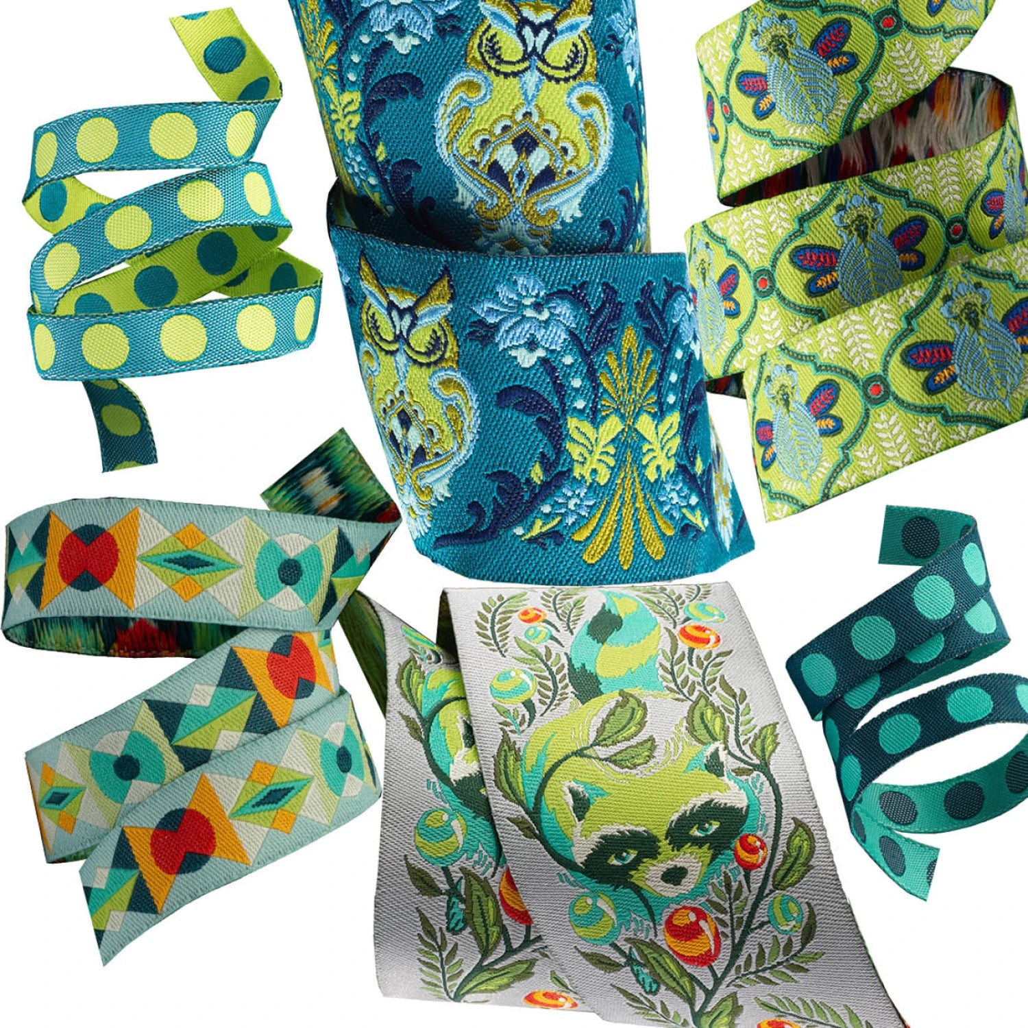 All Stars Agave Designer Ribbon Pack by Tula Pink for Renaissance Ribbons