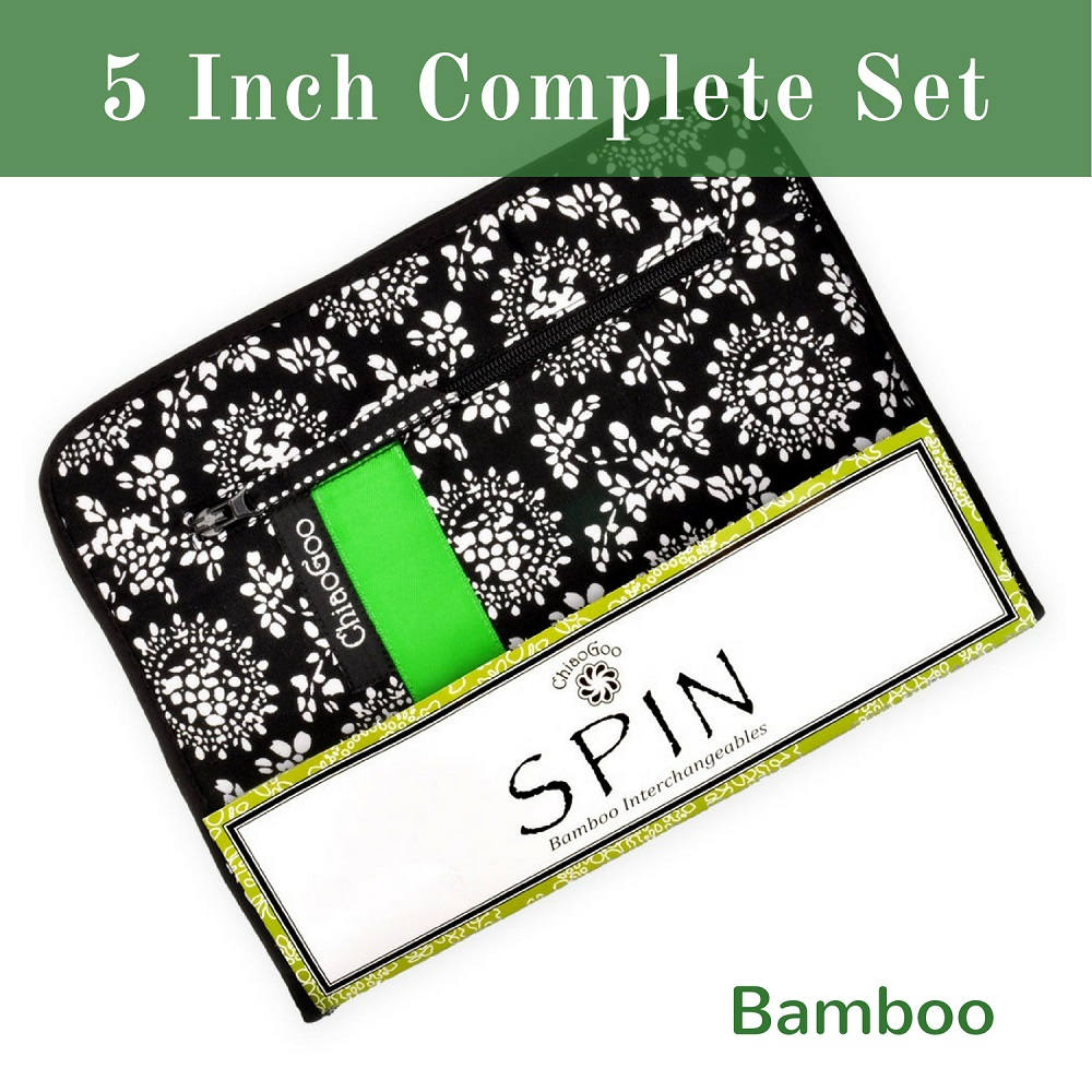 ChiaoGoo SPIN 5-Inch Bamboo Interchangeable Knitting Needles - Complete Set
