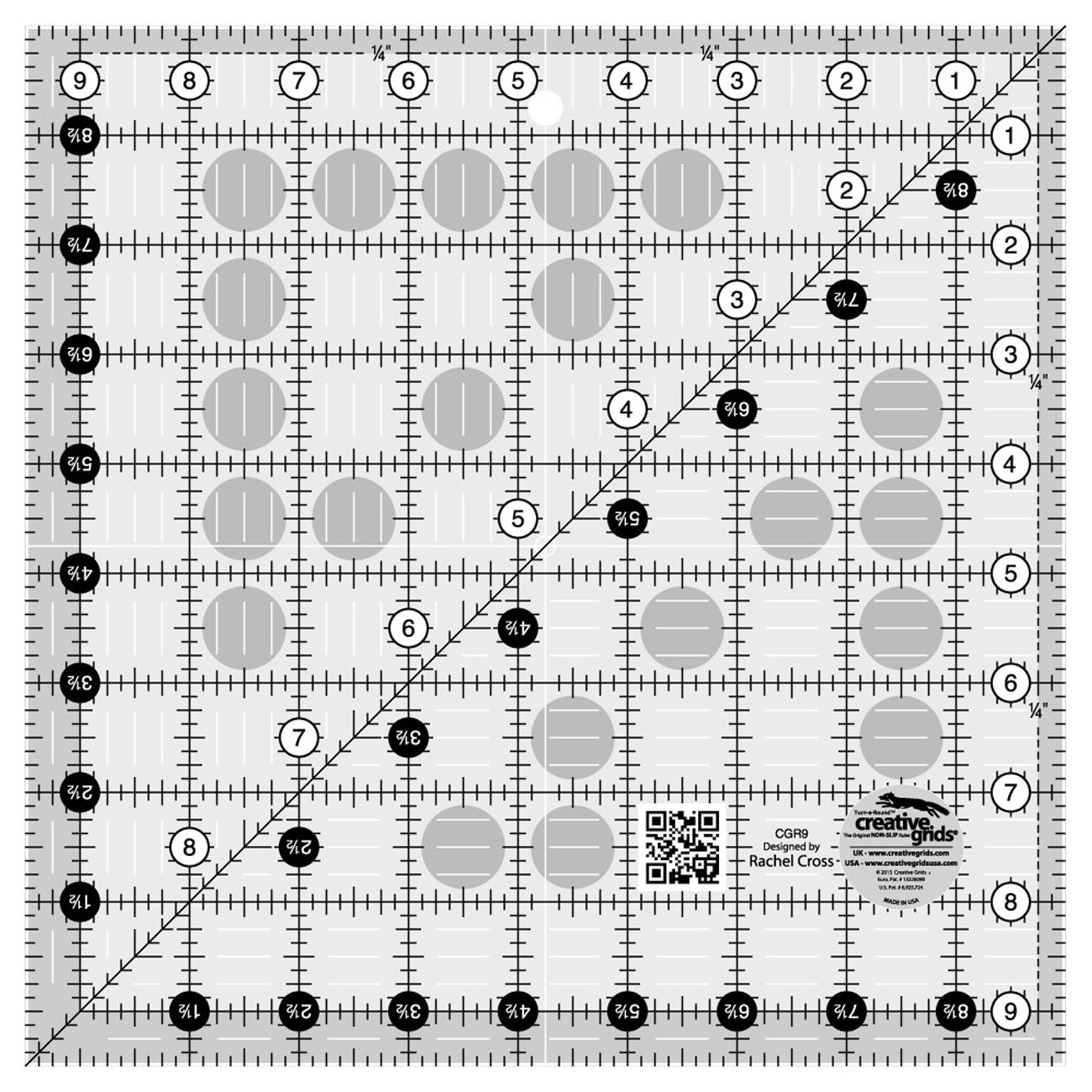 Creative Grids 9-1/2-Inch Square Quilt Ruler (CGR9)