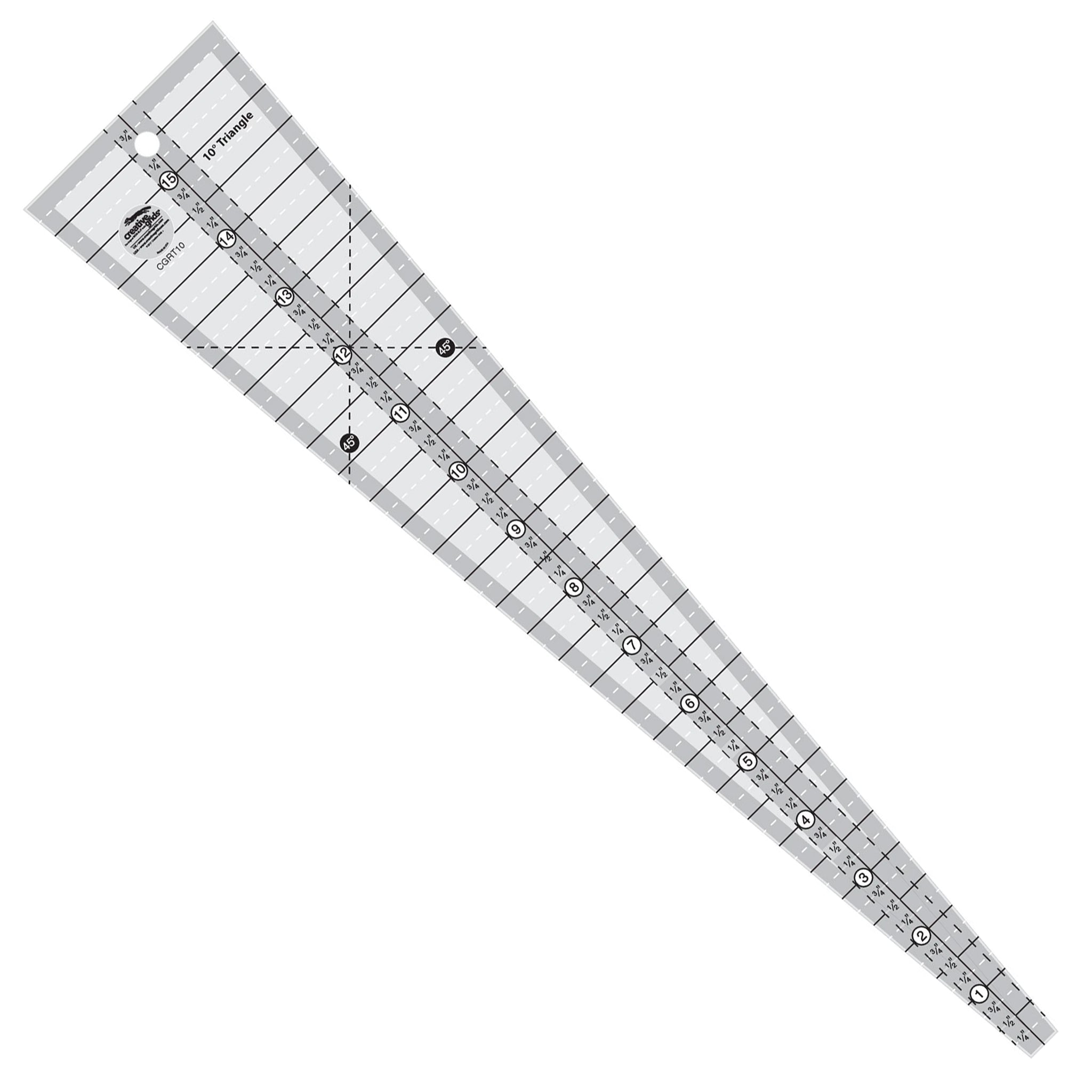 Creative Grids 10 Degree Triangle Quilt Ruler (CGRT10)