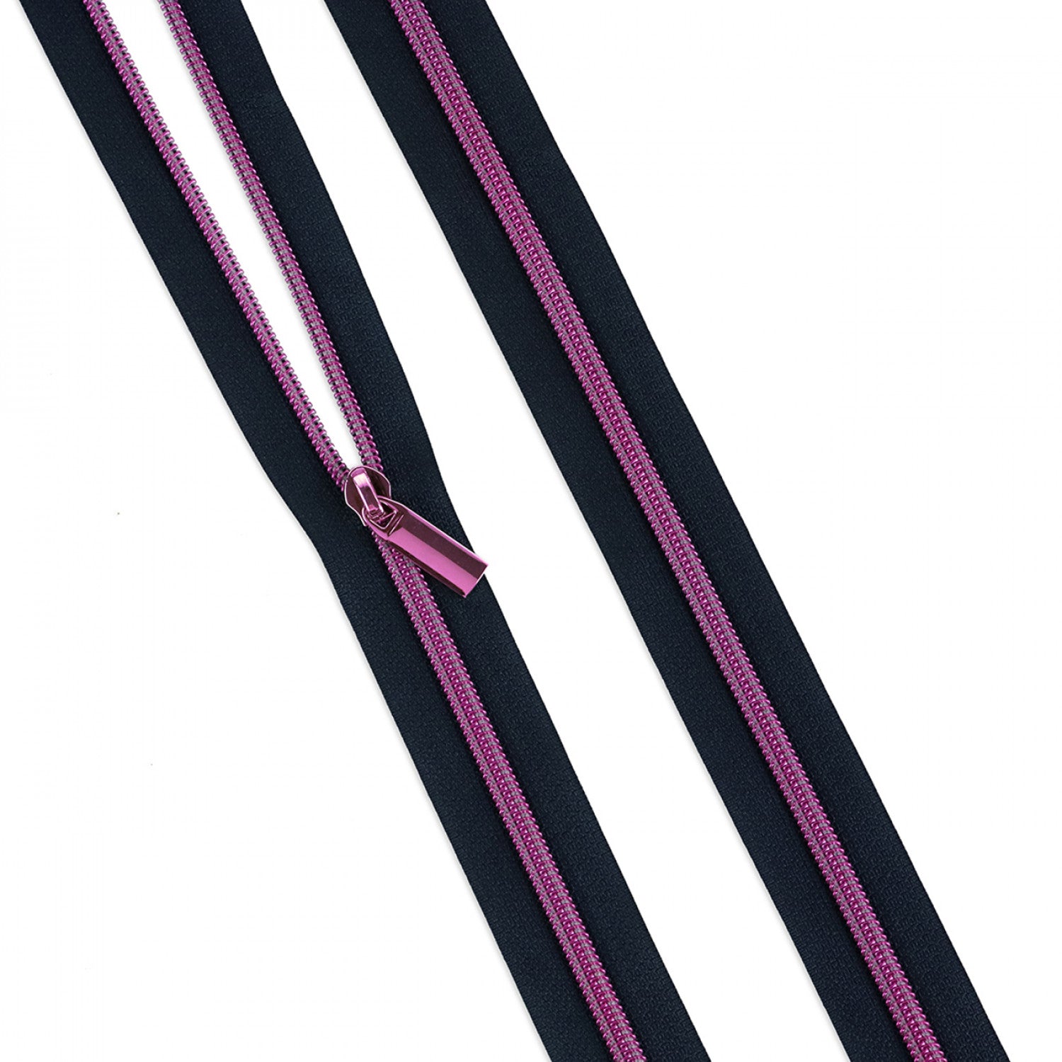 Navy #5 Nylon Tula Pink Coil Zipper 3 Yards and 9 Pulls by Tula Pink for Sallie Tomato